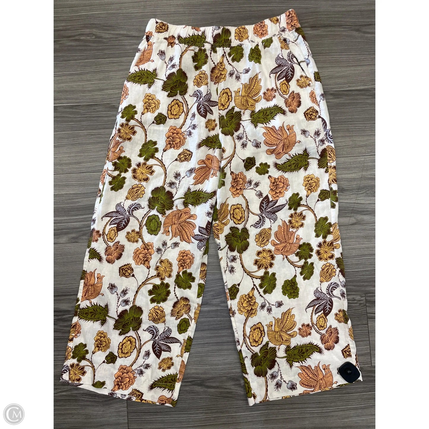 Pants Linen By Nicole By Nicole Miller In Floral Print, Size: L