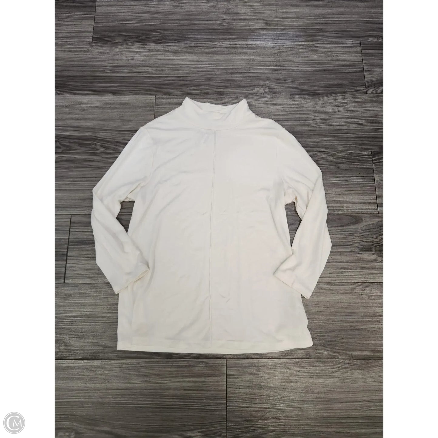 Blouse Long Sleeve By Banana Republic In White, Size: L