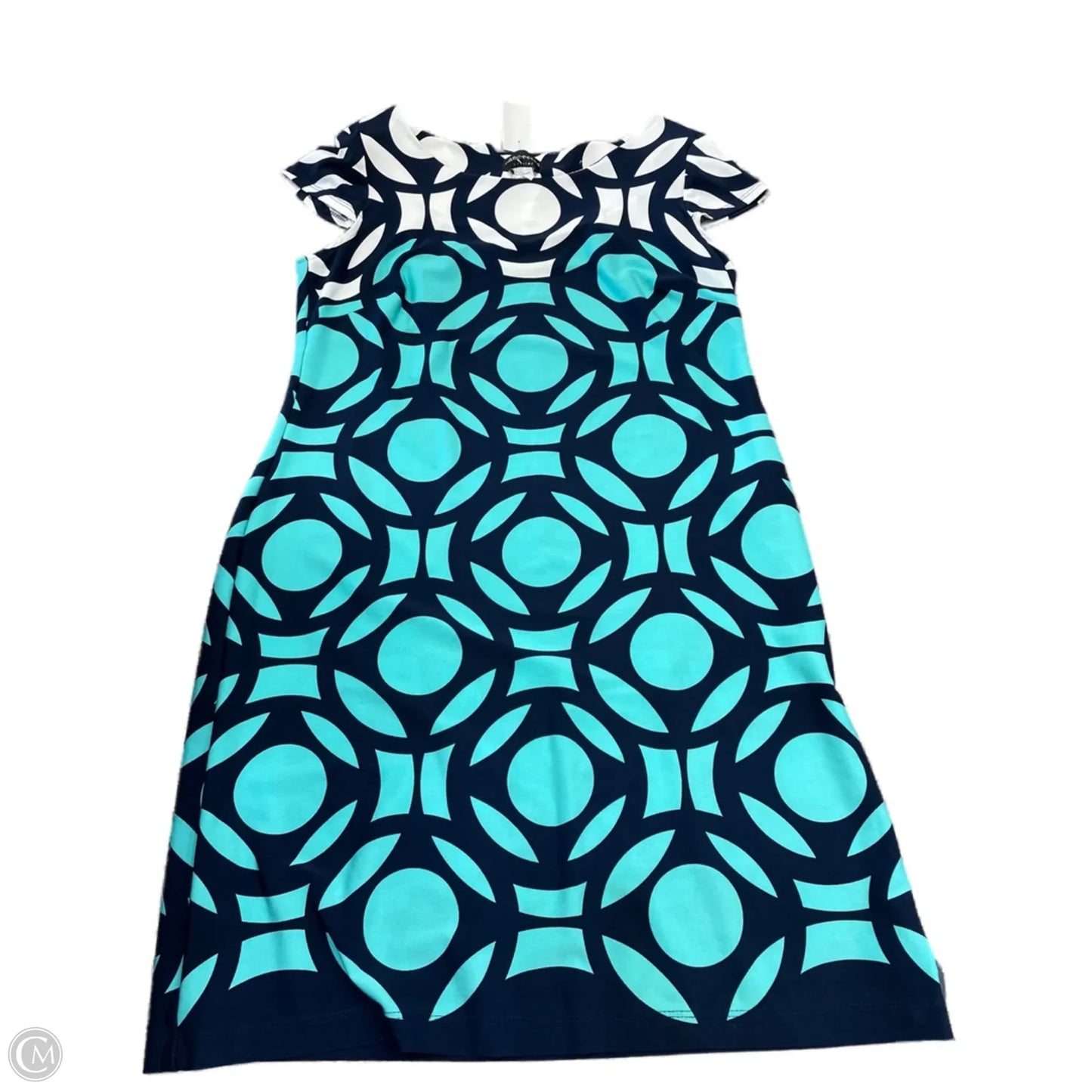 Dress Work By Connected Apparel In Blue & White, Size: 10