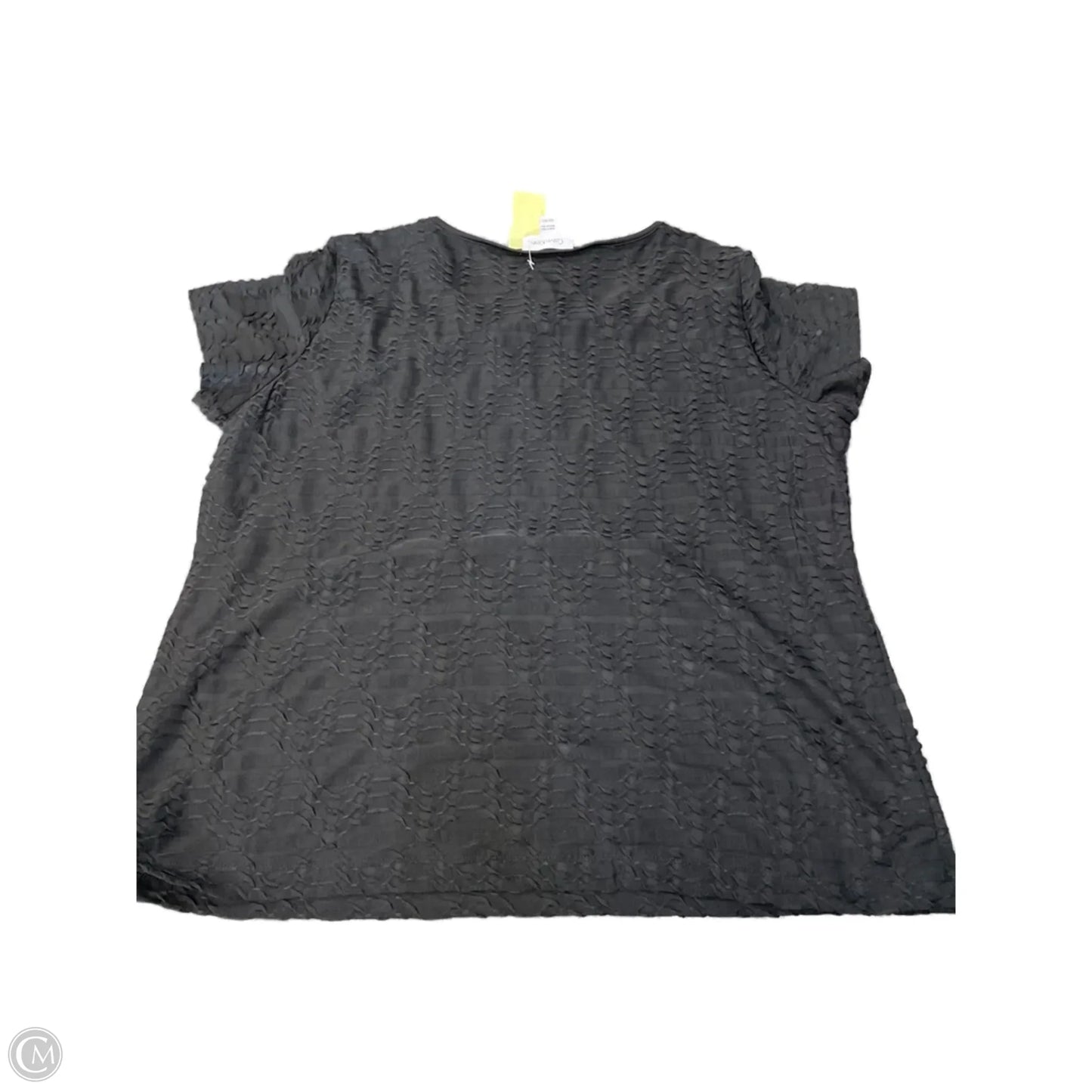 Top Short Sleeve By Calvin Klein In Black, Size: Xxl
