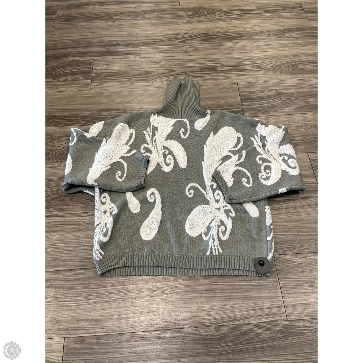 Sweater By Liz Claiborne In Grey & White, Size: Xxl