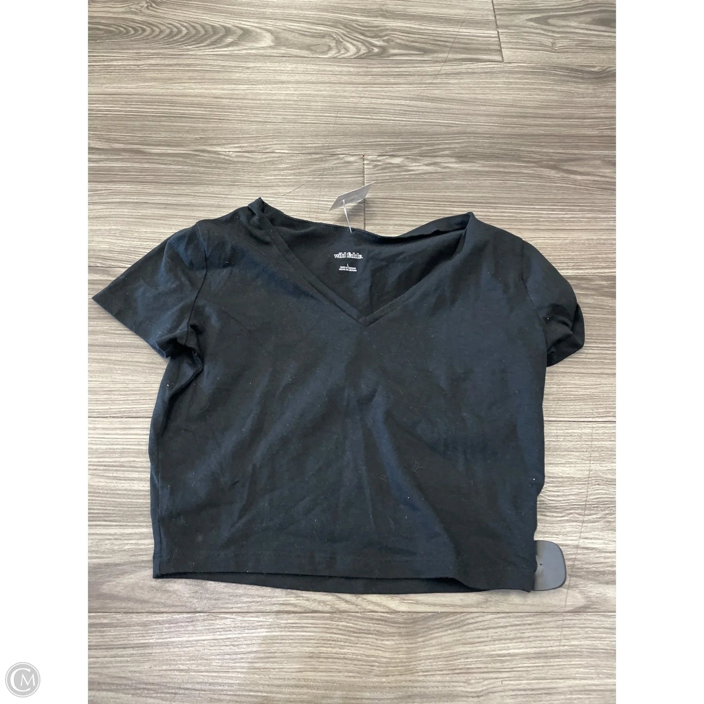 Top Short Sleeve Basic By Wild Fable In Black, Size: L