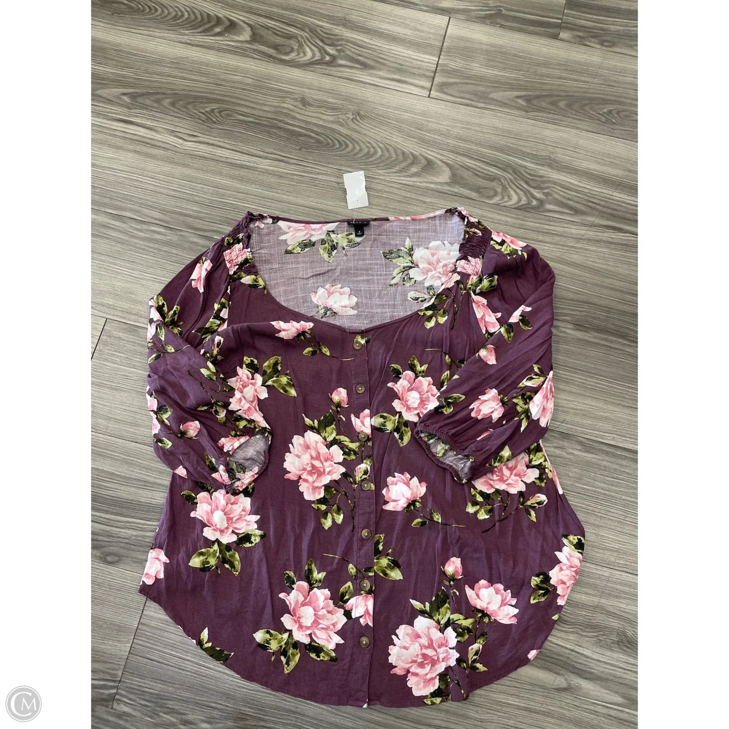 Top 3/4 Sleeve By Torrid In Floral Print, Size: 2x