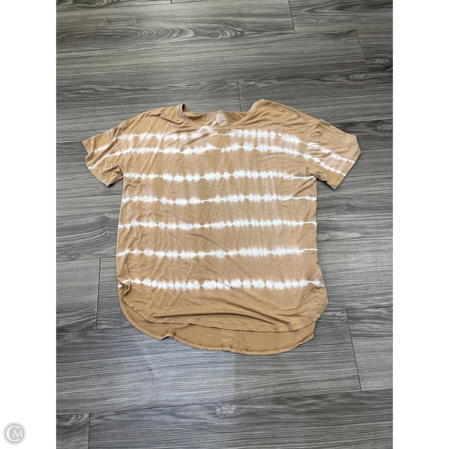Top Short Sleeve By Time And Tru In Brown, Size: L