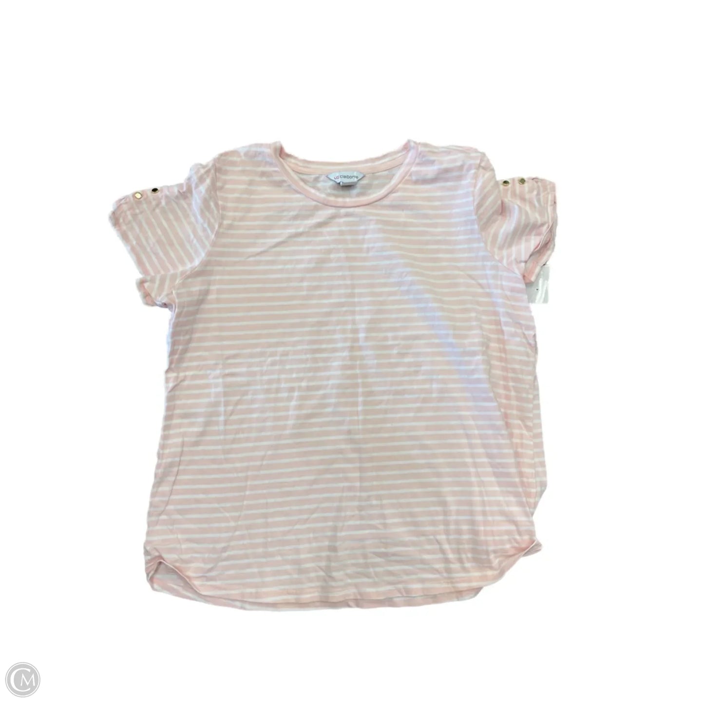 Top Short Sleeve By Liz Claiborne In Striped Pattern, Size: Xxl