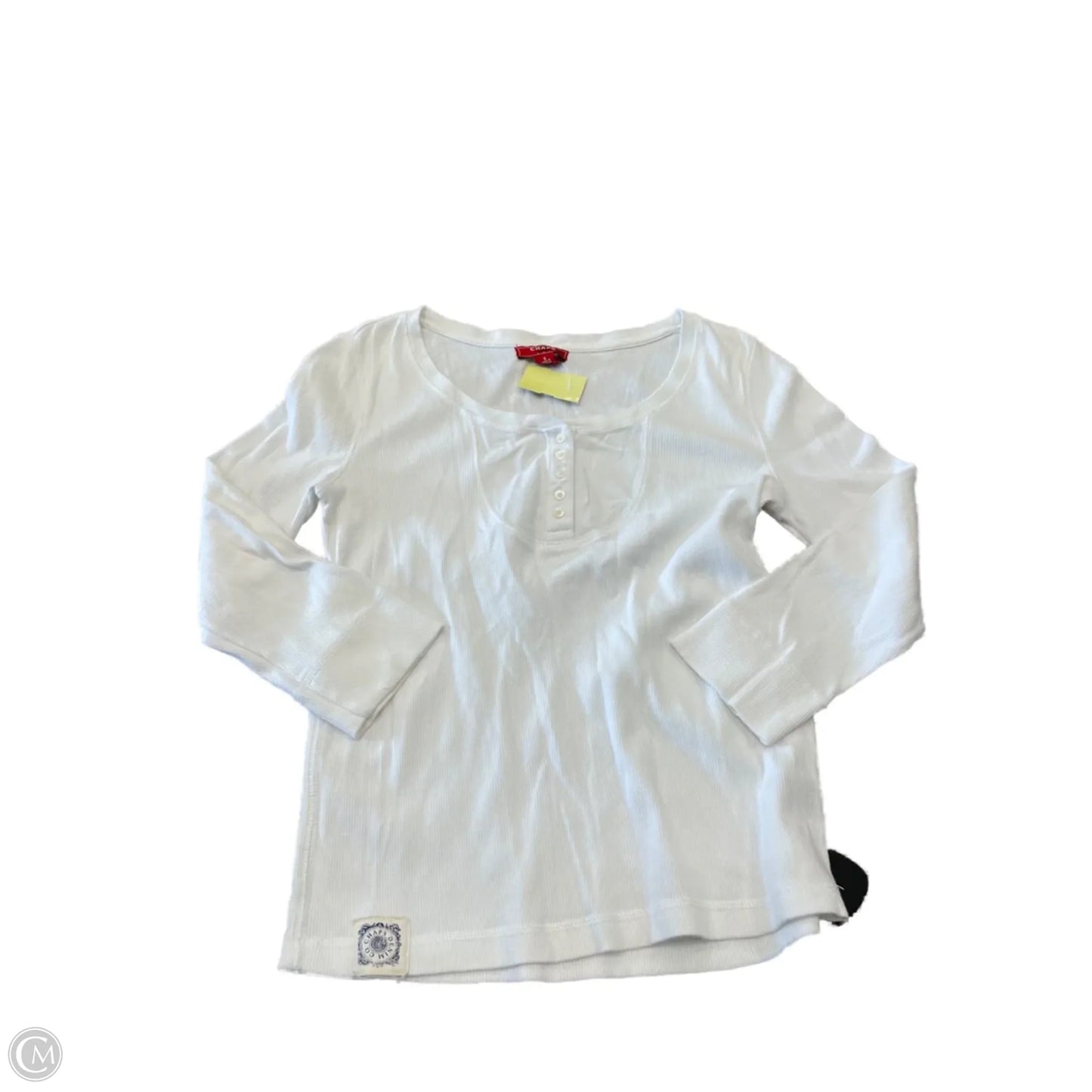 Top Long Sleeve By Chaps In White, Size: S