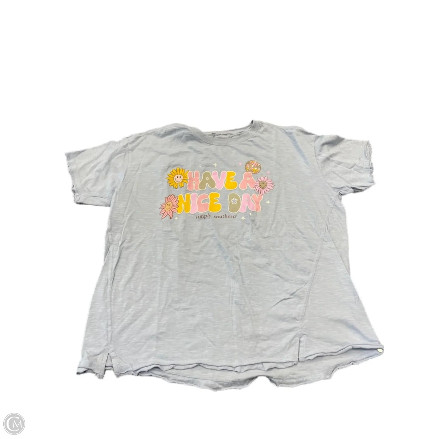 Top Short Sleeve By Simply Southern In Purple, Size: M