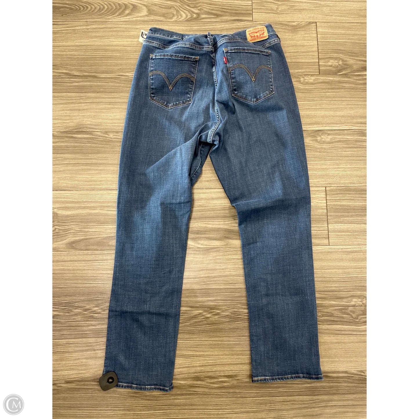 Jeans Straight By Levis In Blue Denim, Size: 16