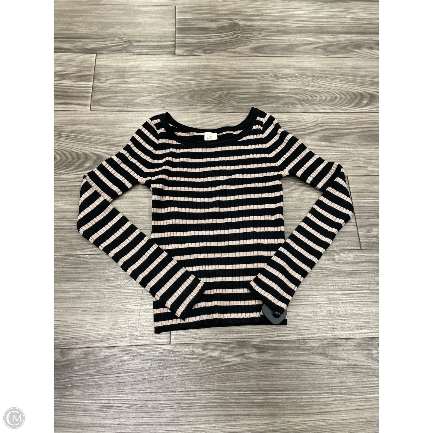 Top Long Sleeve By A New Day In Striped Pattern, Size: Xs