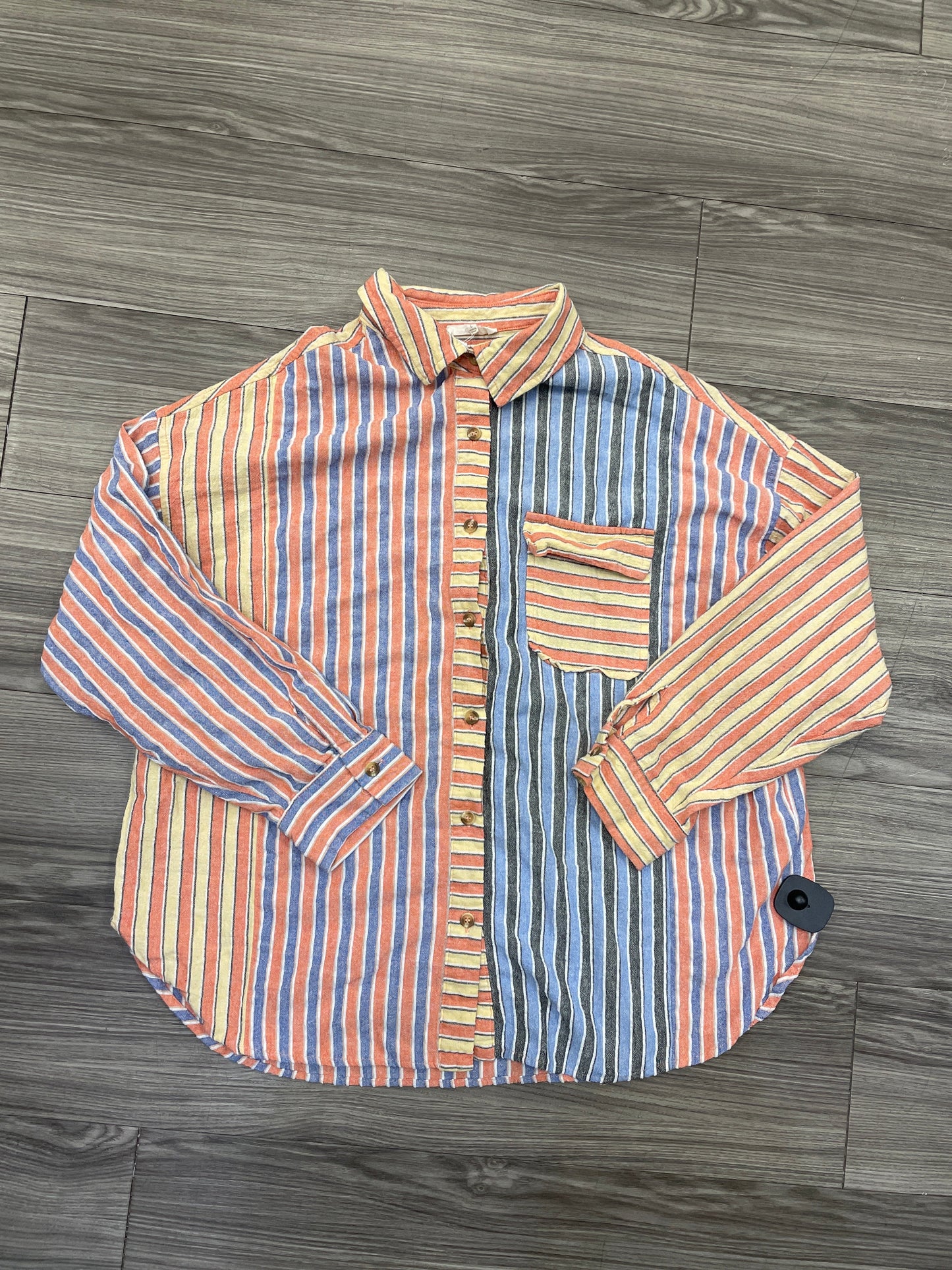 Top Long Sleeve By Easel In Striped Pattern, Size: L