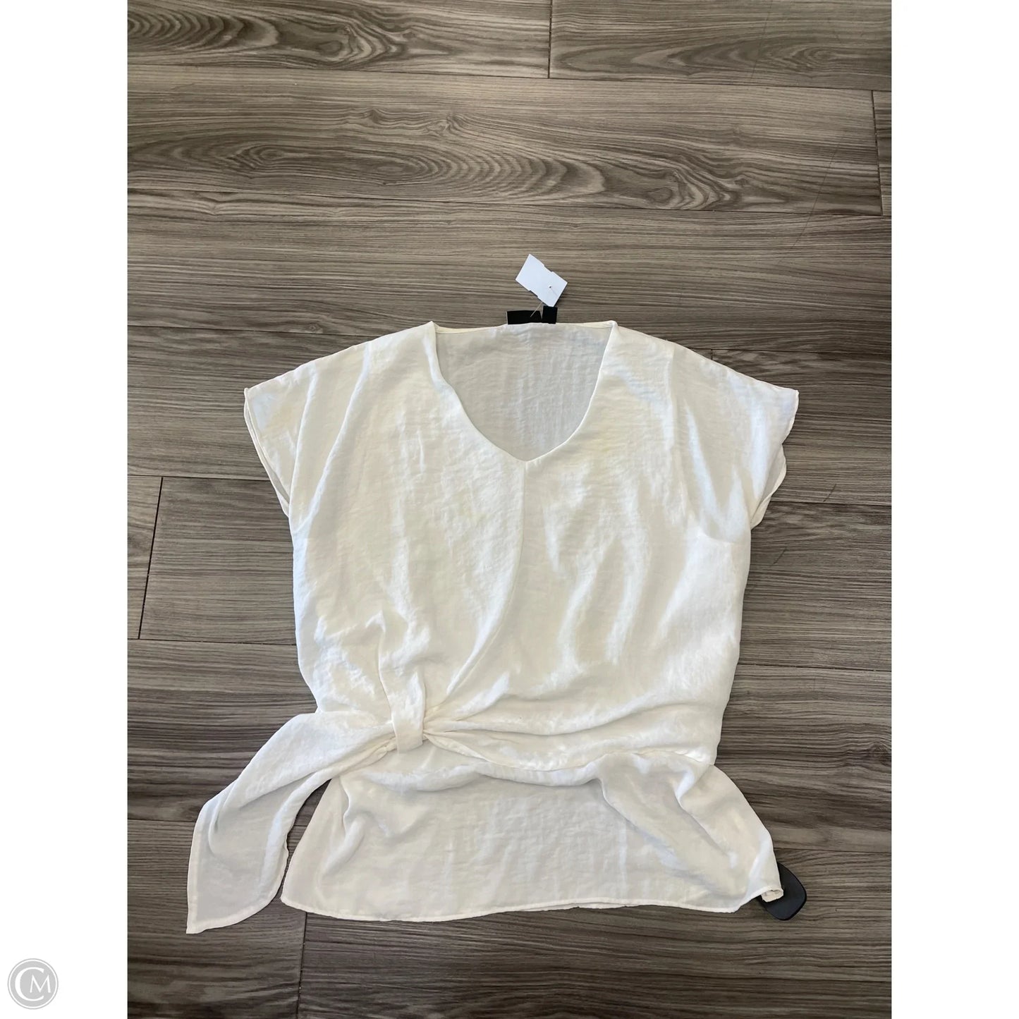 Blouse Short Sleeve By Ana In White, Size: S