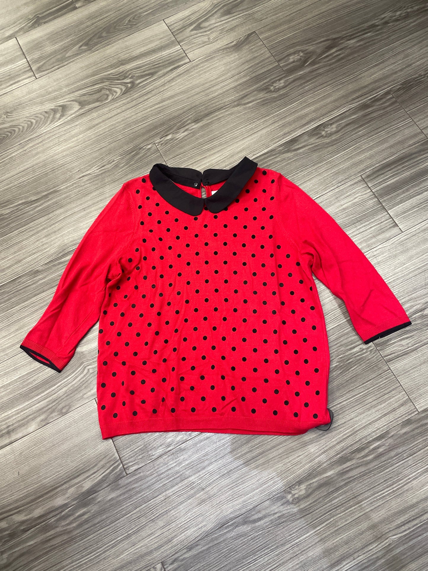 Sweater By Elle In Polkadot Pattern, Size: Xl