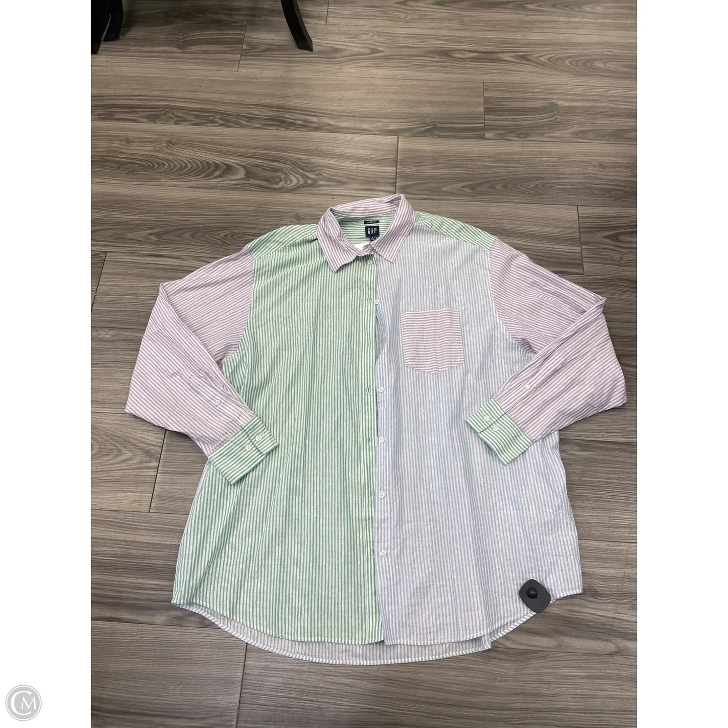 Top Long Sleeve By Gap In Striped Pattern, Size: Xl