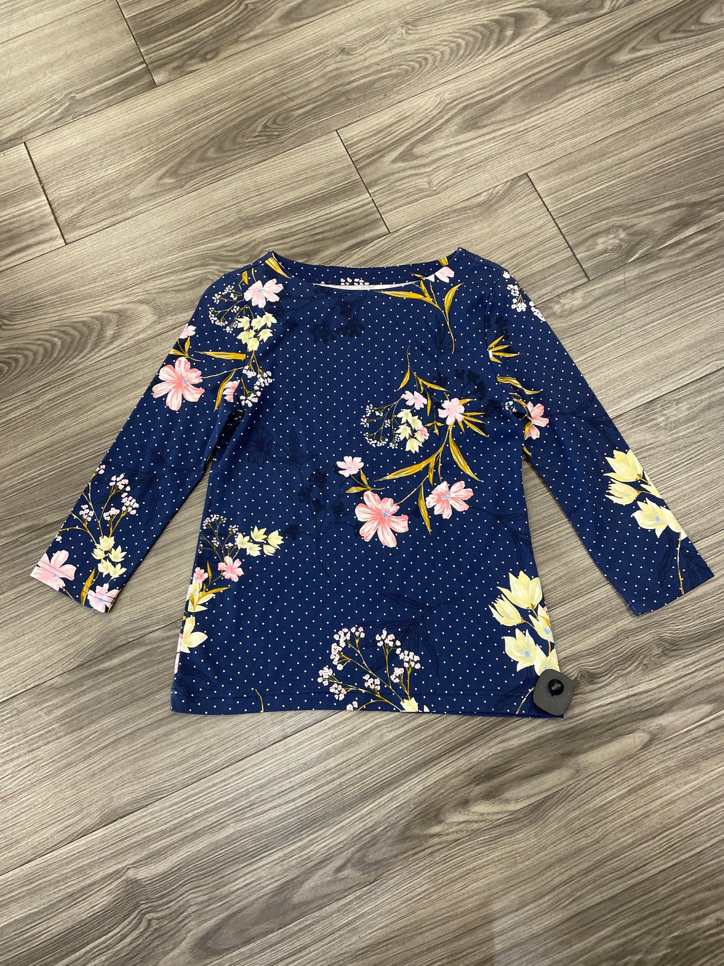 Top Long Sleeve By Croft And Barrow In Navy, Size: Petite Xs