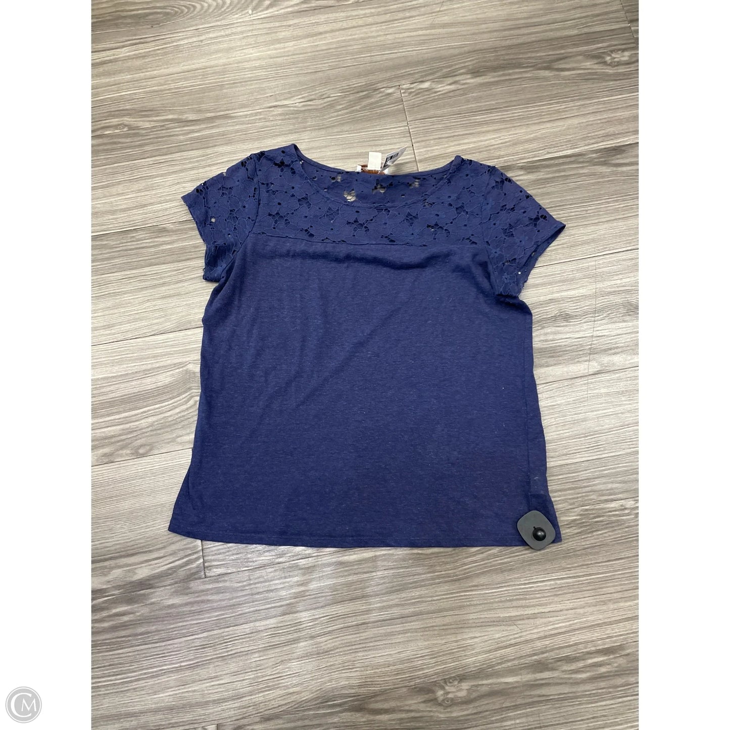 Top Short Sleeve By Coldwater Creek In Navy, Size: M