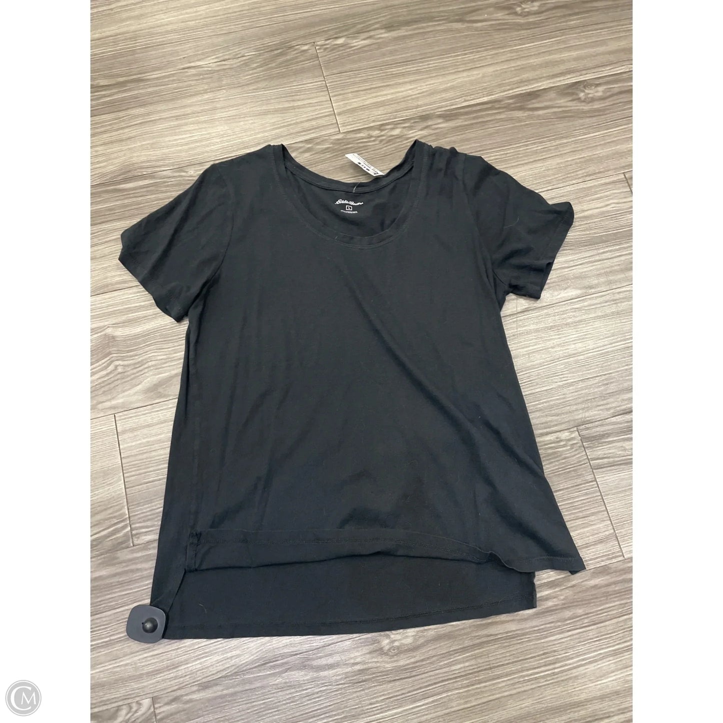 Top Short Sleeve By Eddie Bauer In Black, Size: L