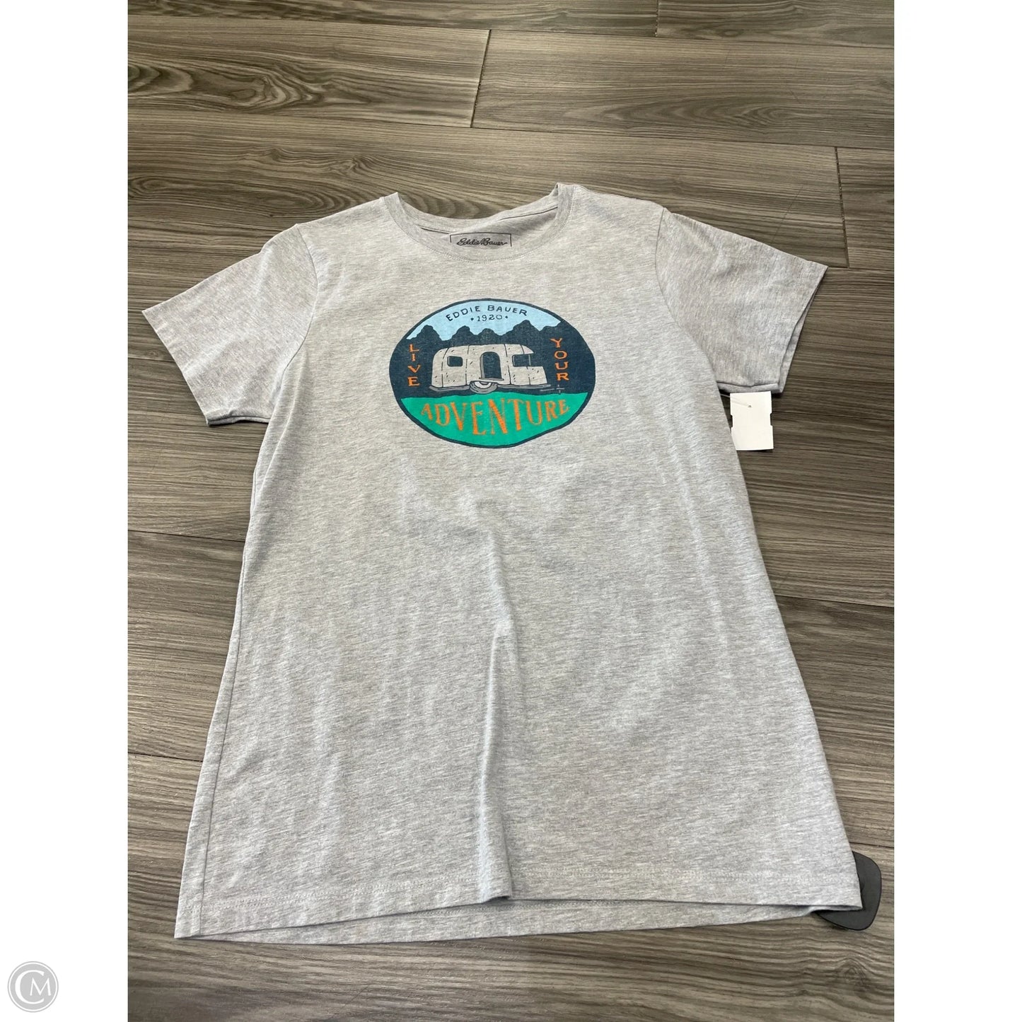 Top Short Sleeve By Eddie Bauer In Grey, Size: L