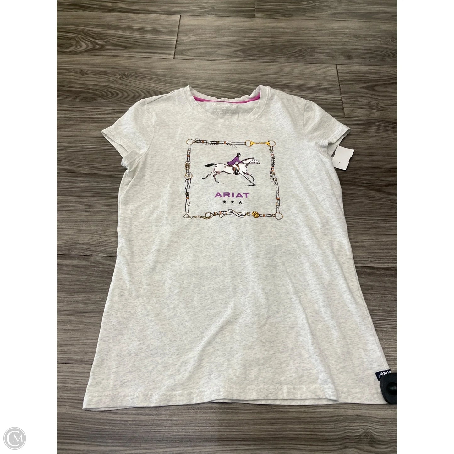 Top Short Sleeve By Ariat In White, Size: L