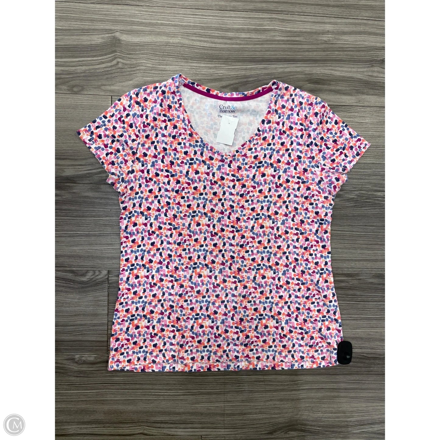 Top Short Sleeve By Croft And Barrow In Multi-colored, Size: M