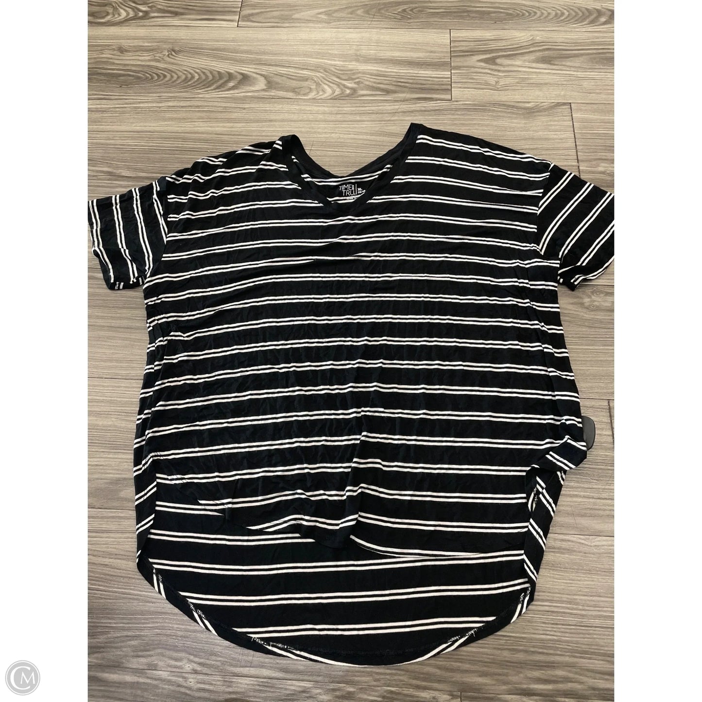 Top Short Sleeve By Time And Tru In Black, Size: Xl