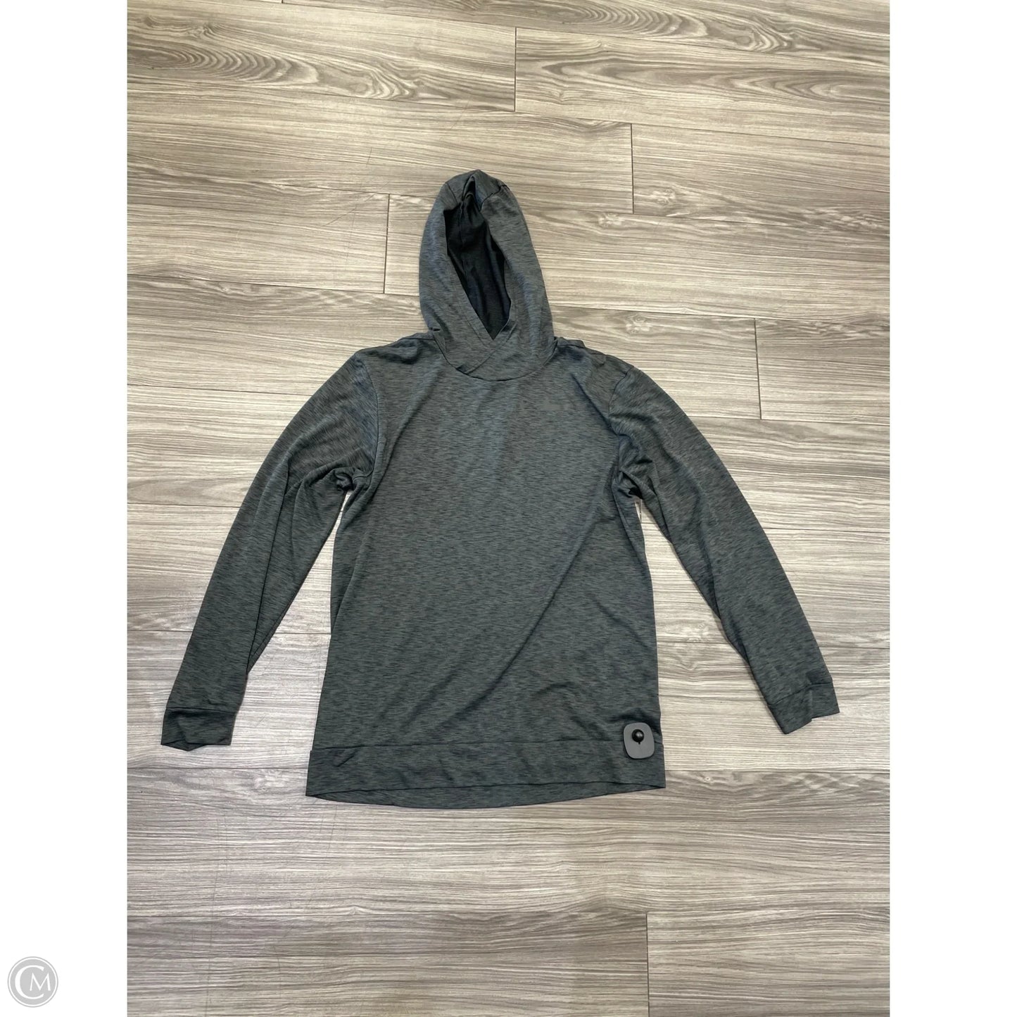 Athletic Top Long Sleeve Hoodie By Nike In Grey, Size: M