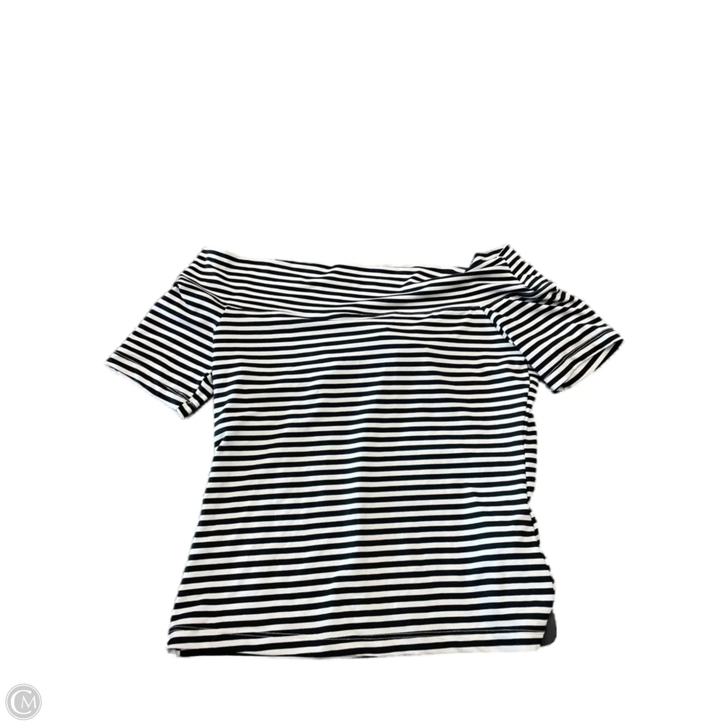 Top Short Sleeve Basic By H&m In Striped Pattern, Size: M