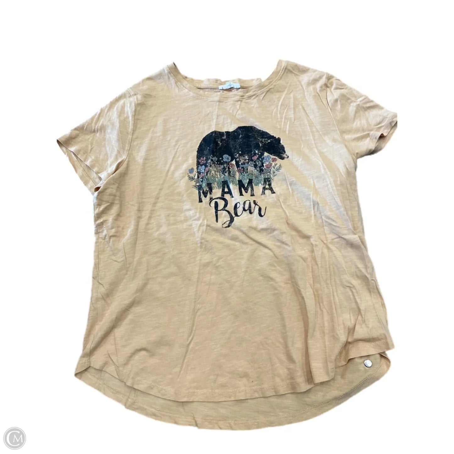 Top Short Sleeve By Maurices In Yellow, Size: Xl