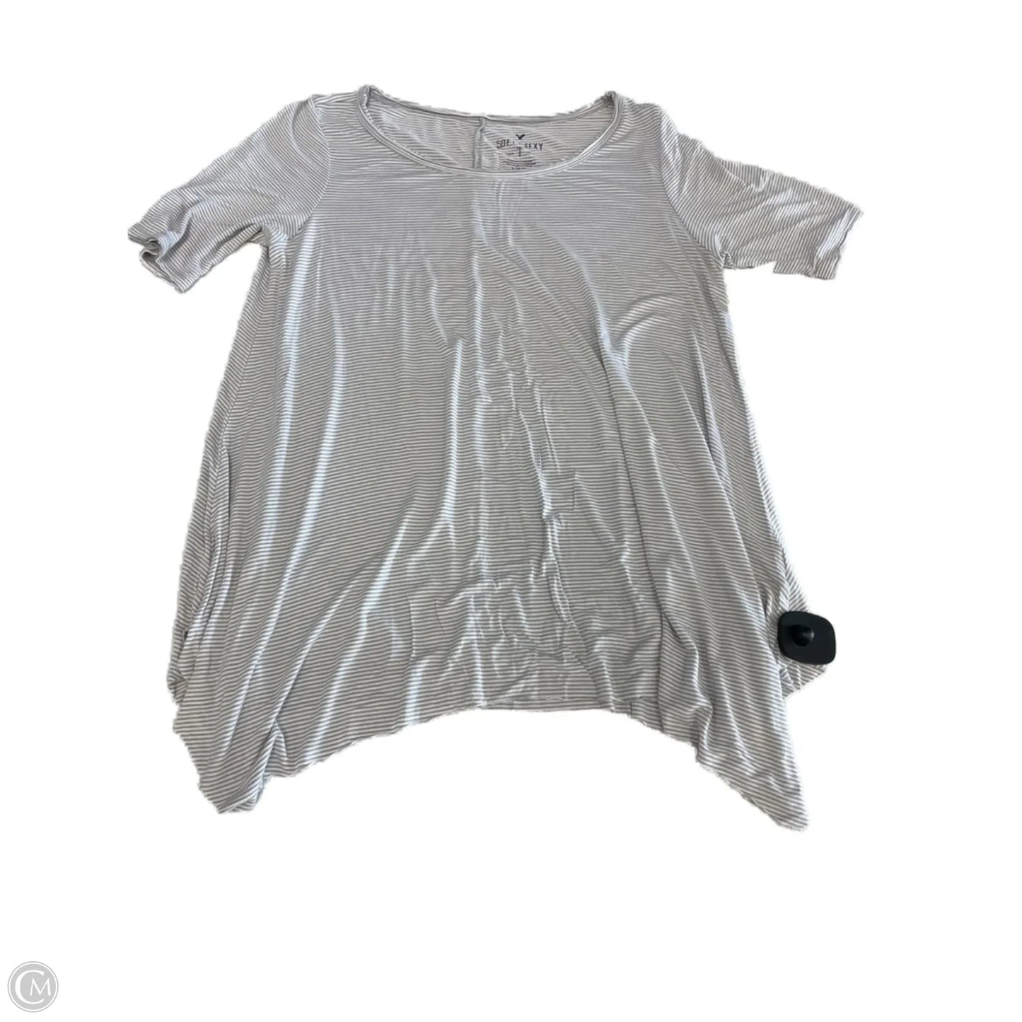 Top Short Sleeve Basic By American Eagle In Grey, Size: L