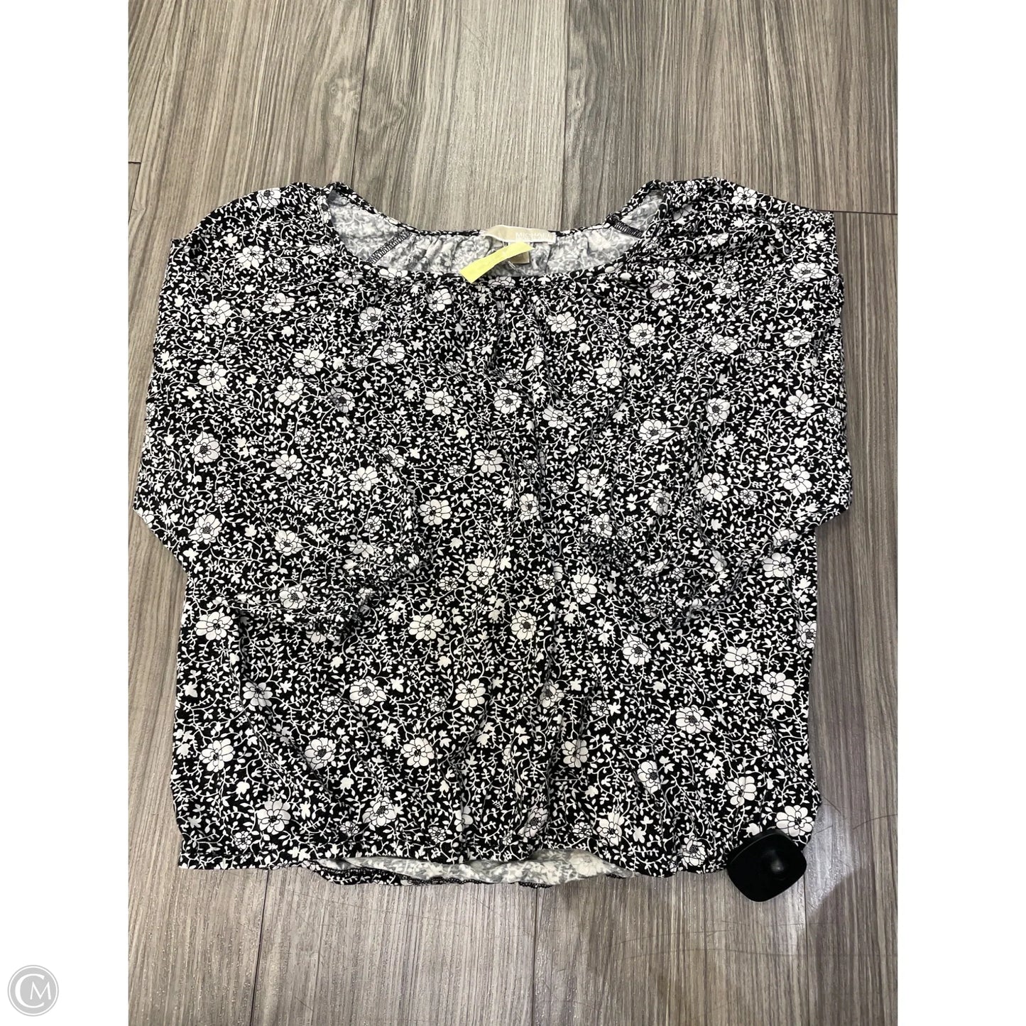 Top Long Sleeve Basic By Michael By Michael Kors In Black & White, Size: M