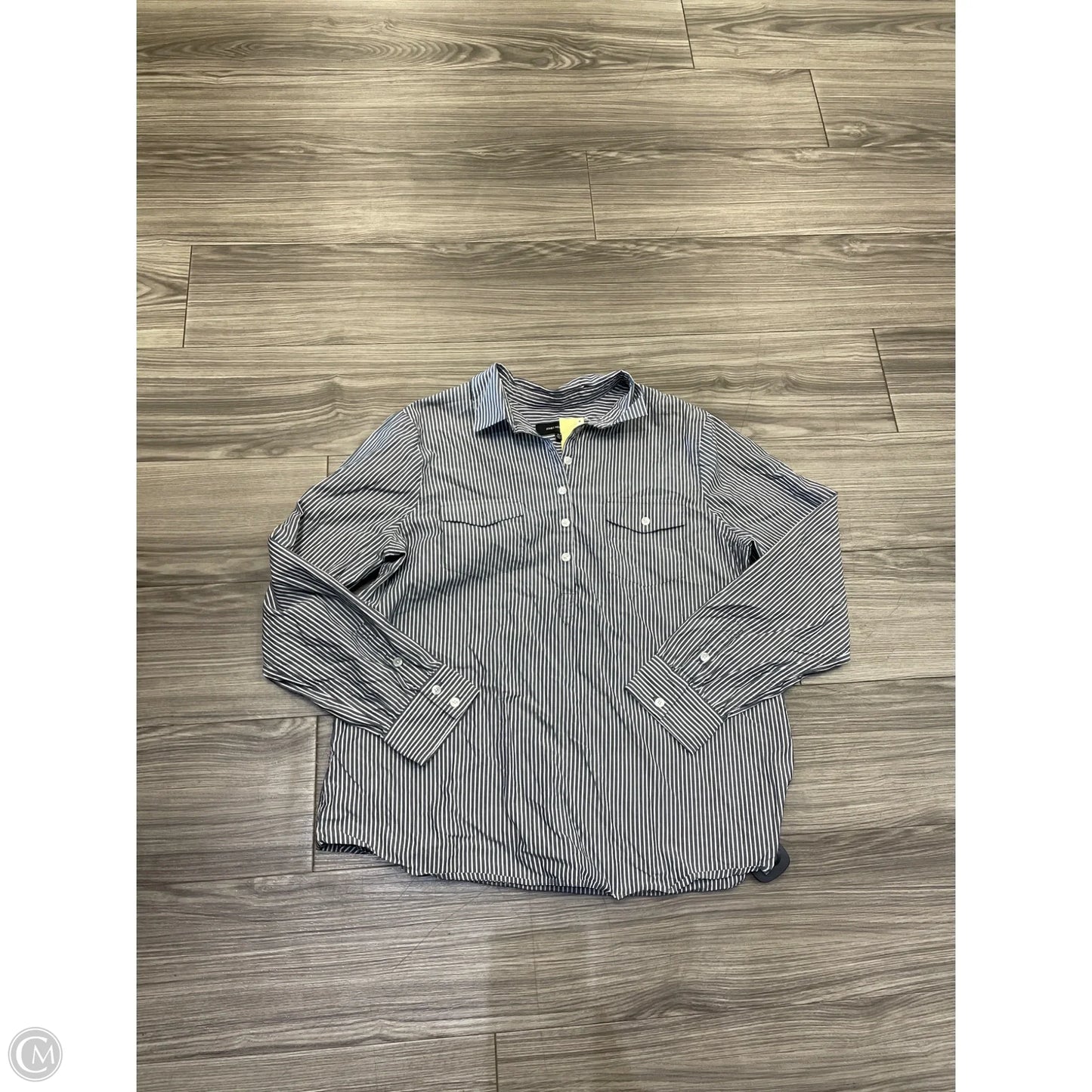 Top Long Sleeve Basic By Jones New York In Striped Pattern, Size: Xl