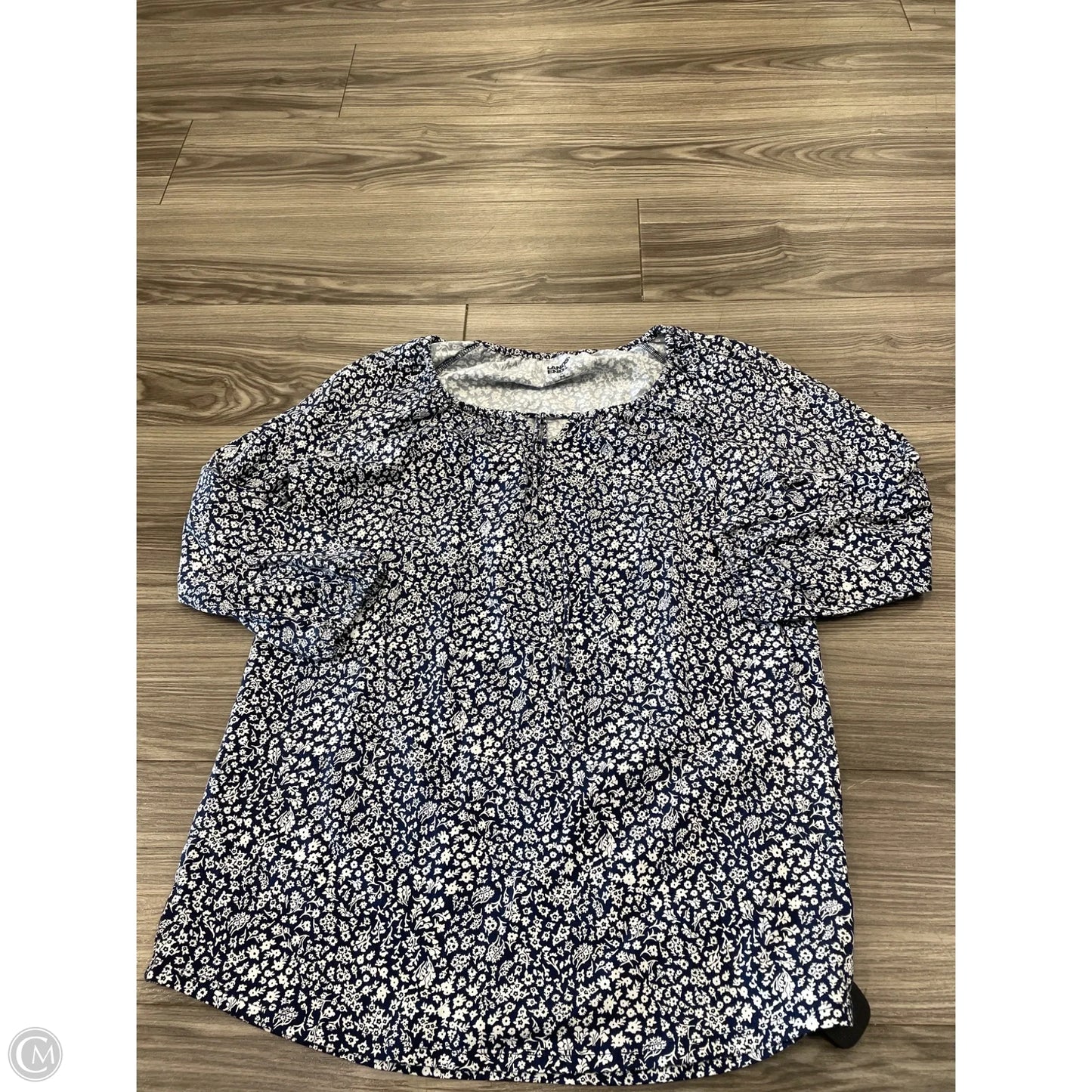 Top Long Sleeve Basic By Lands End In Navy, Size: M