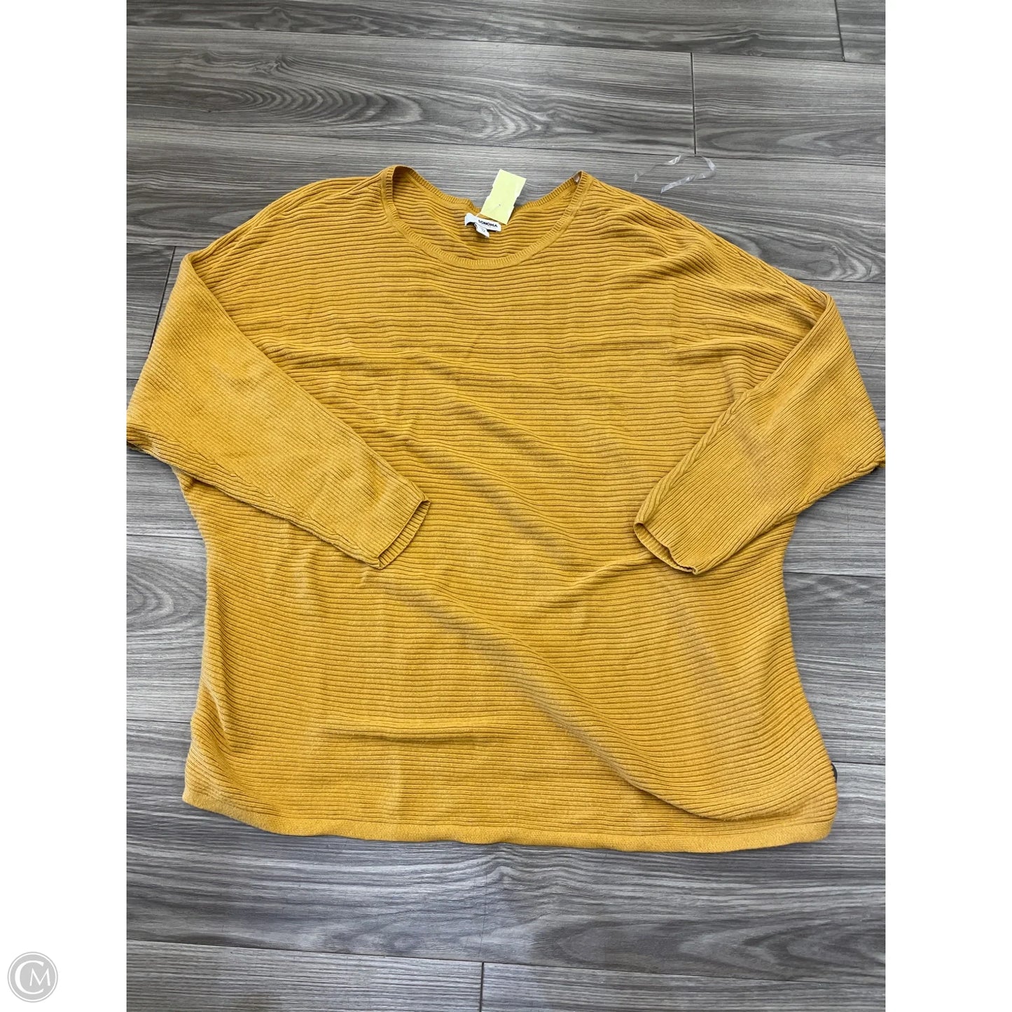 Top Long Sleeve Basic By Sonoma In Yellow, Size: Xl