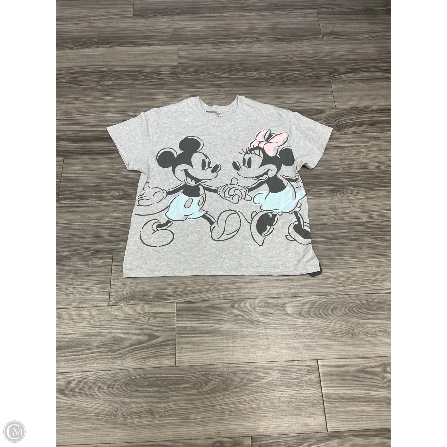 Top Short Sleeve By Disney In Grey, Size: Xl