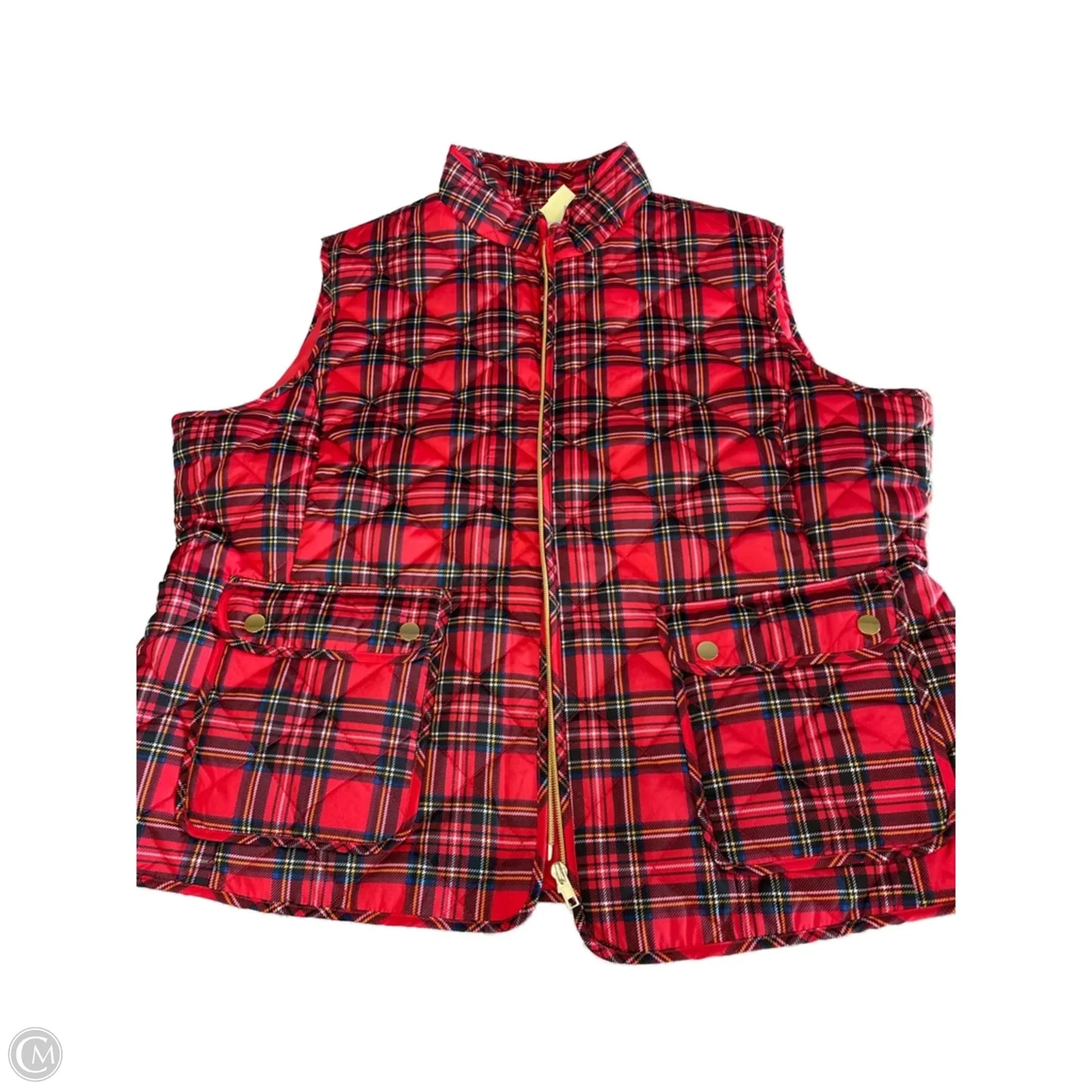 Vest Puffer & Quilted By St Johns Bay In Plaid Pattern, Size: Xxl