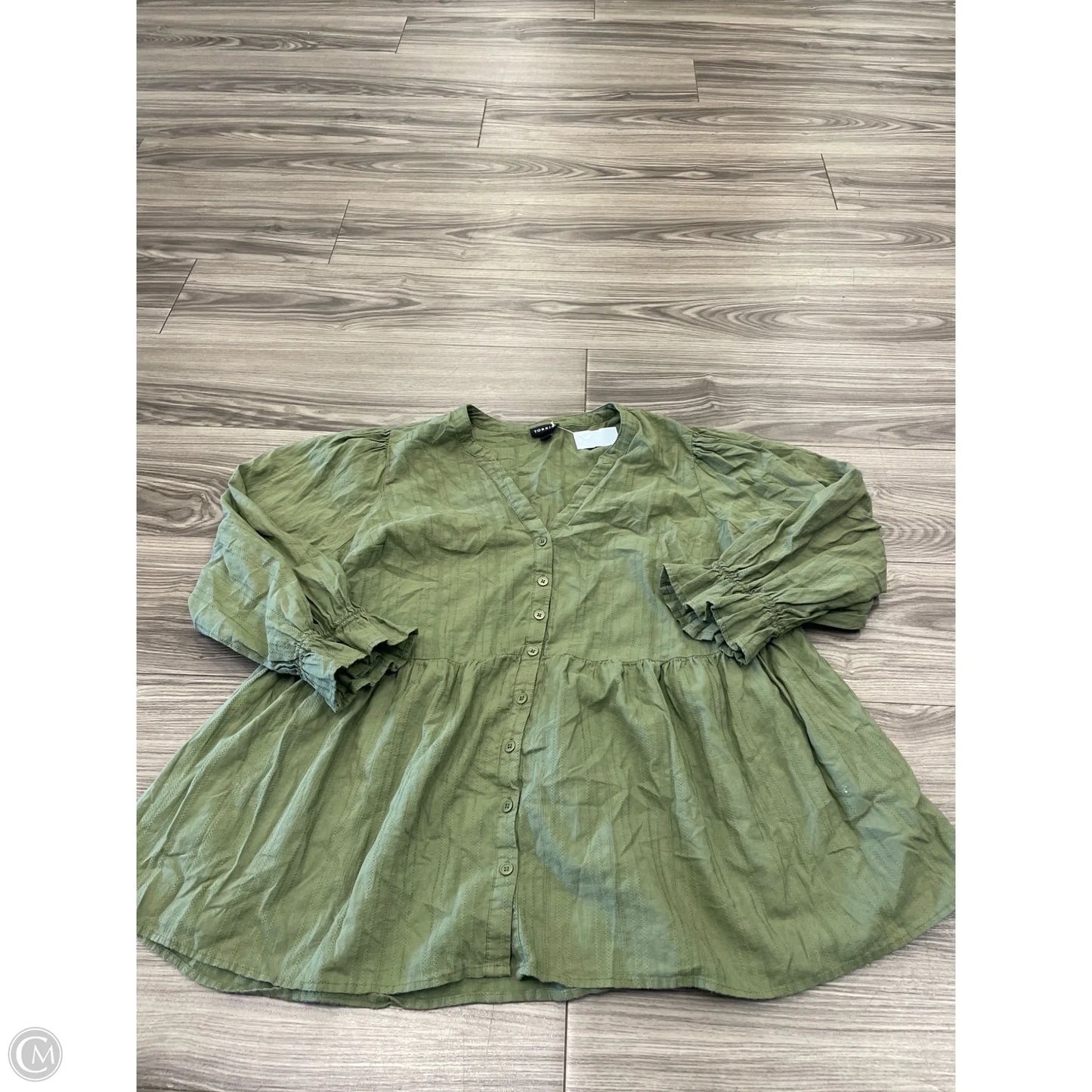 Top Long Sleeve By Torrid In Green, Size: 1x