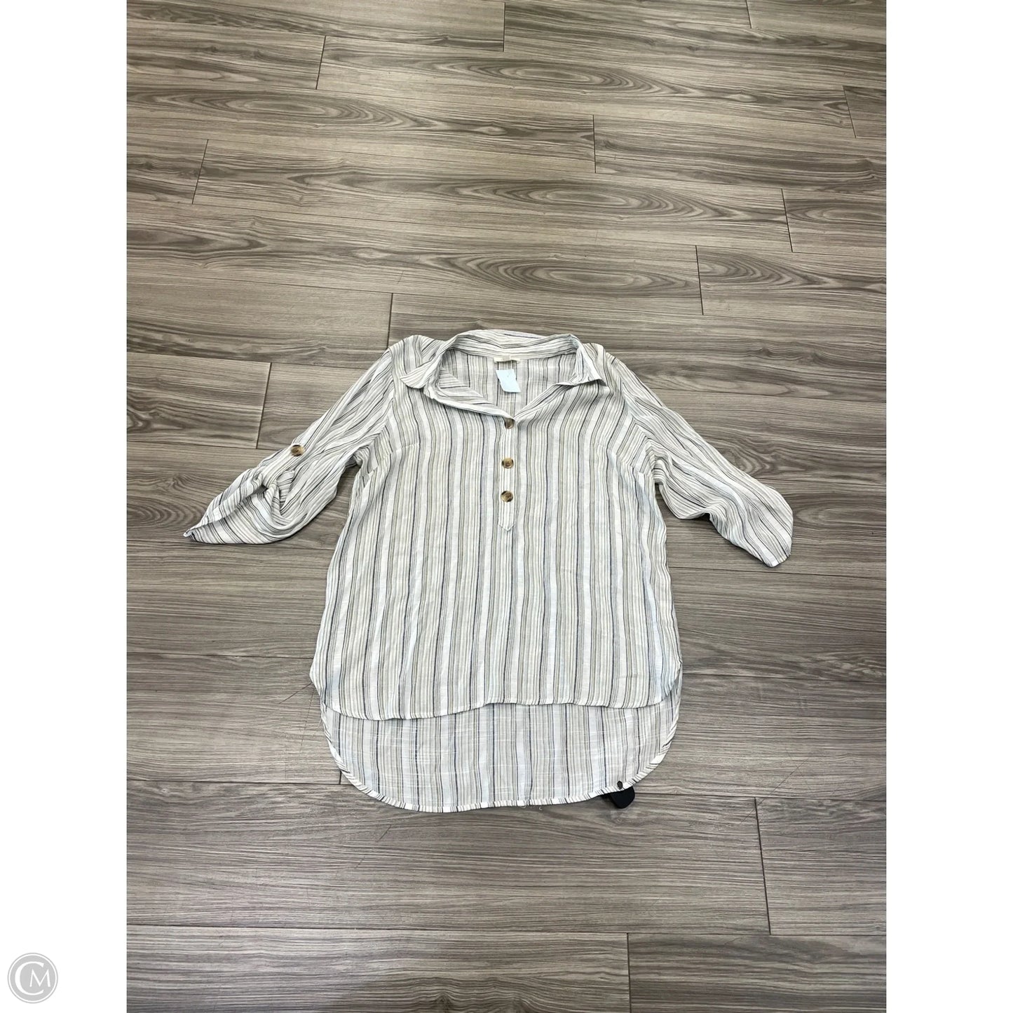 Top Long Sleeve By Como Blu In Striped Pattern, Size: Xl