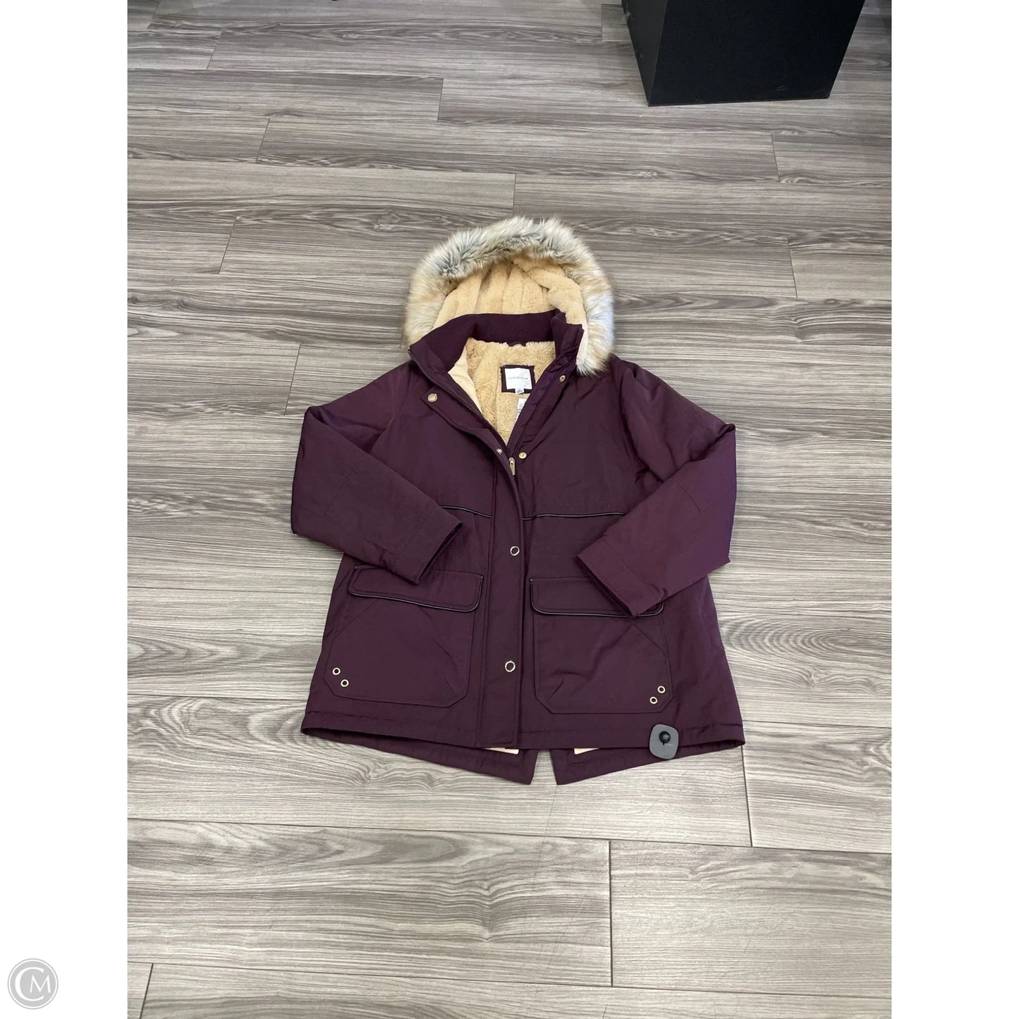 Coat Faux Fur & Sherpa By Croft And Barrow In Purple, Size: Xl