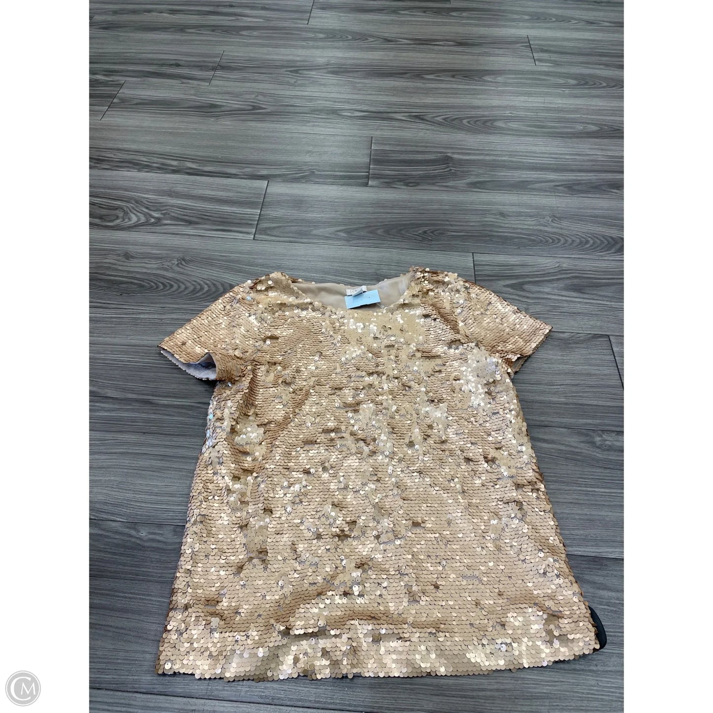 Top Short Sleeve By J. Crew In Gold & Green, Size: Xs