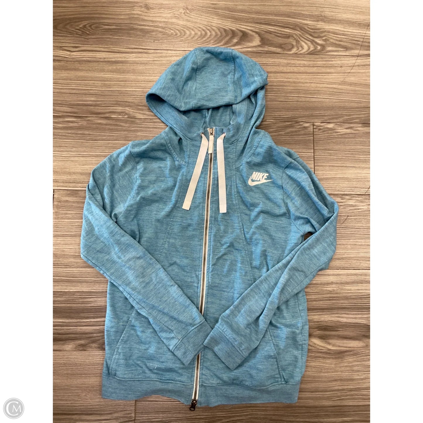 Athletic Jacket By Nike In Blue, Size: M