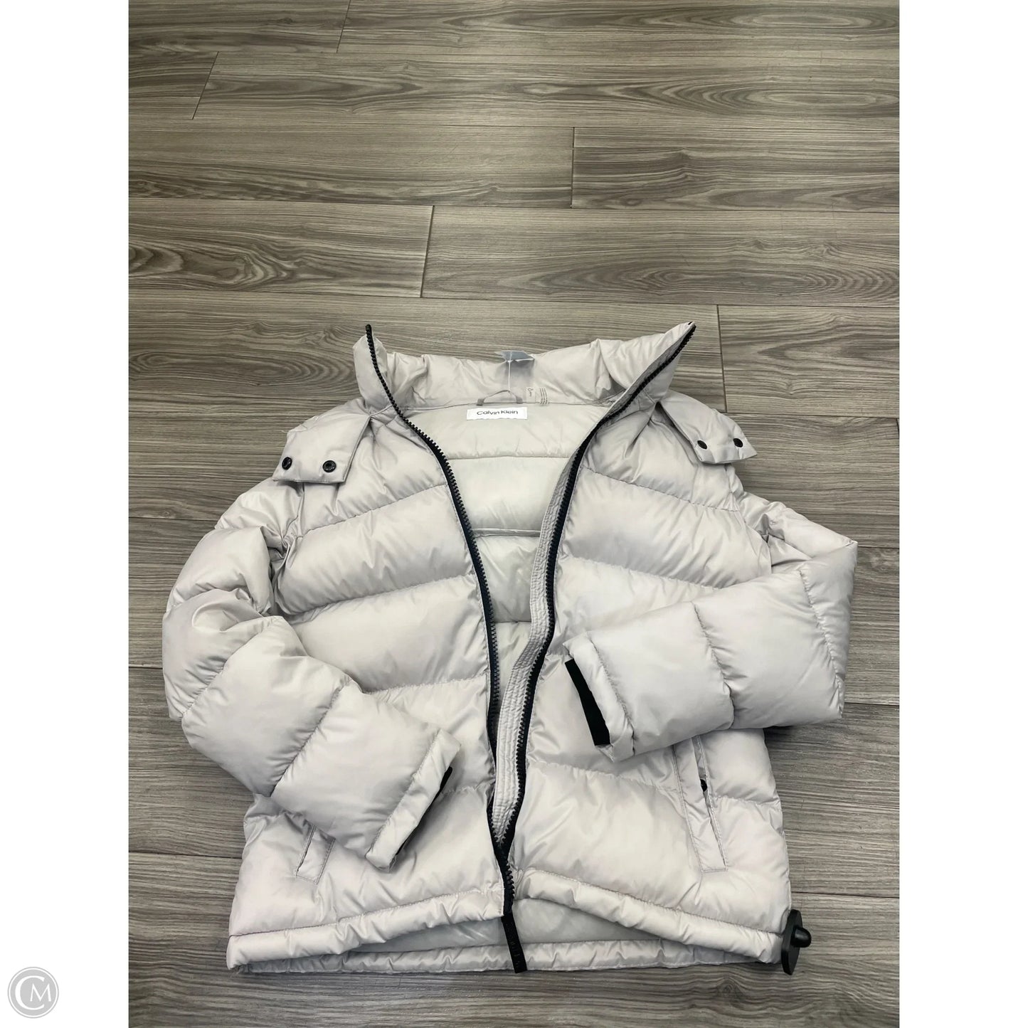 Coat Puffer & Quilted By Calvin Klein In Grey, Size: S