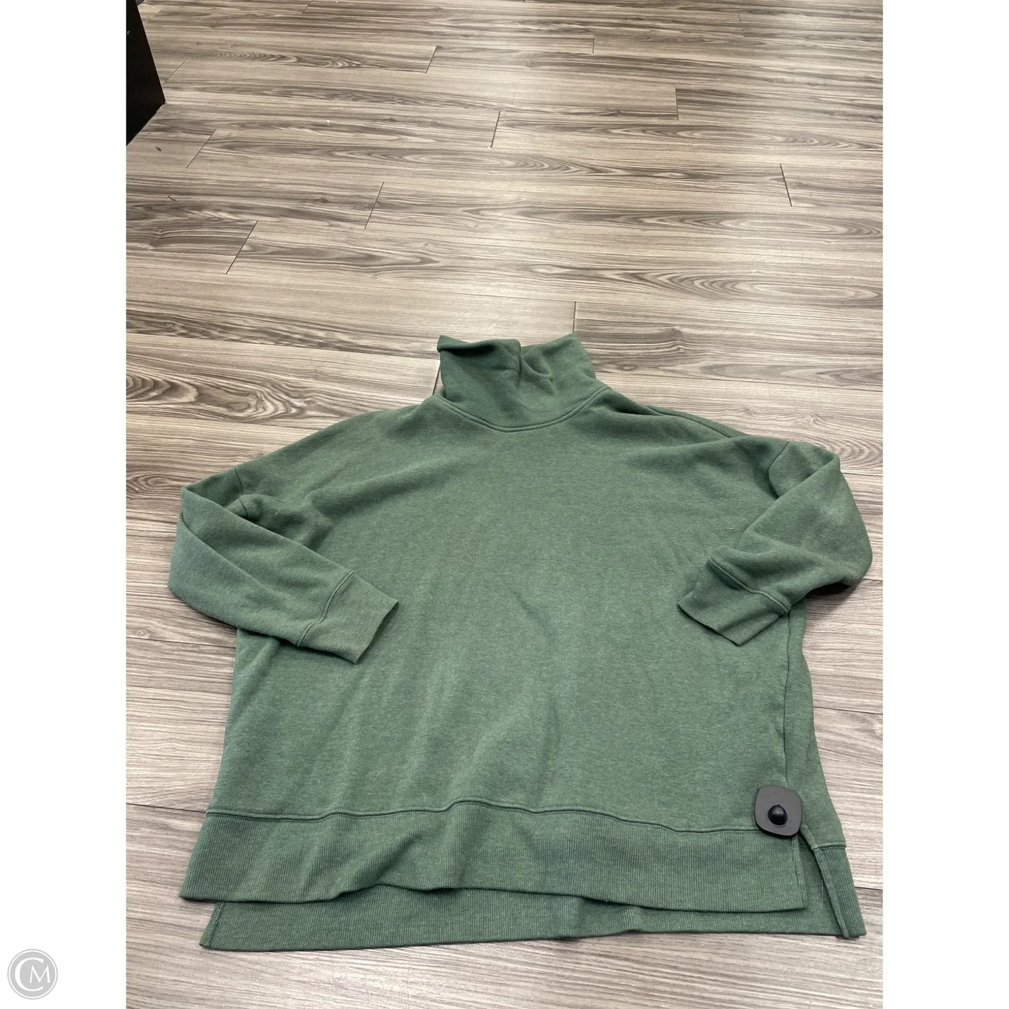 Sweatshirt Collar By Time And Tru In Green, Size: M