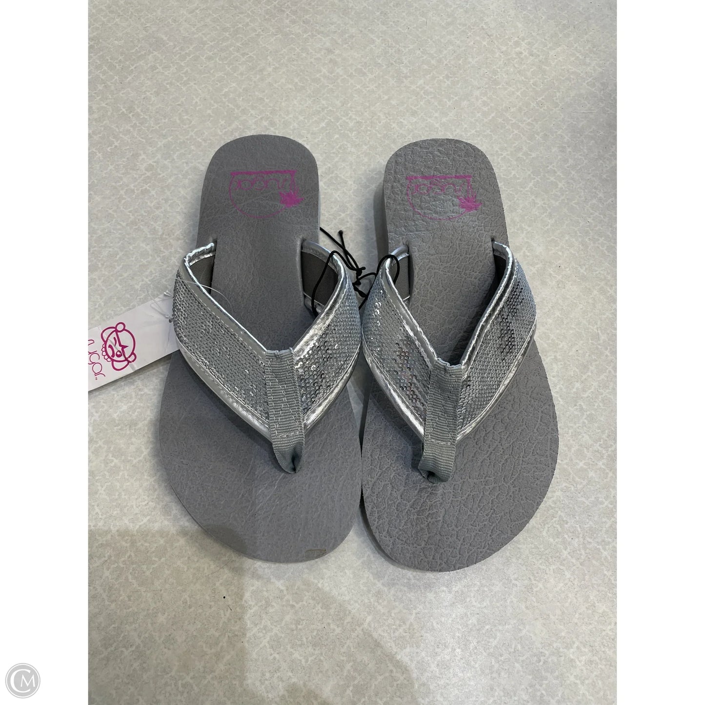 Sandals Flip Flops By Sugar In Grey, Size: 7