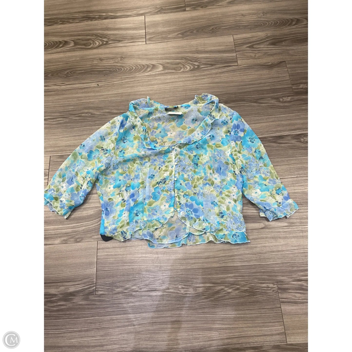 Blouse 3/4 Sleeve By Cdc In Floral Print, Size: 18
