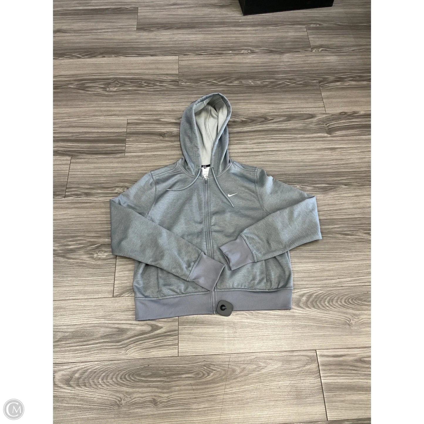 Athletic Jacket By Nike In Grey, Size: L