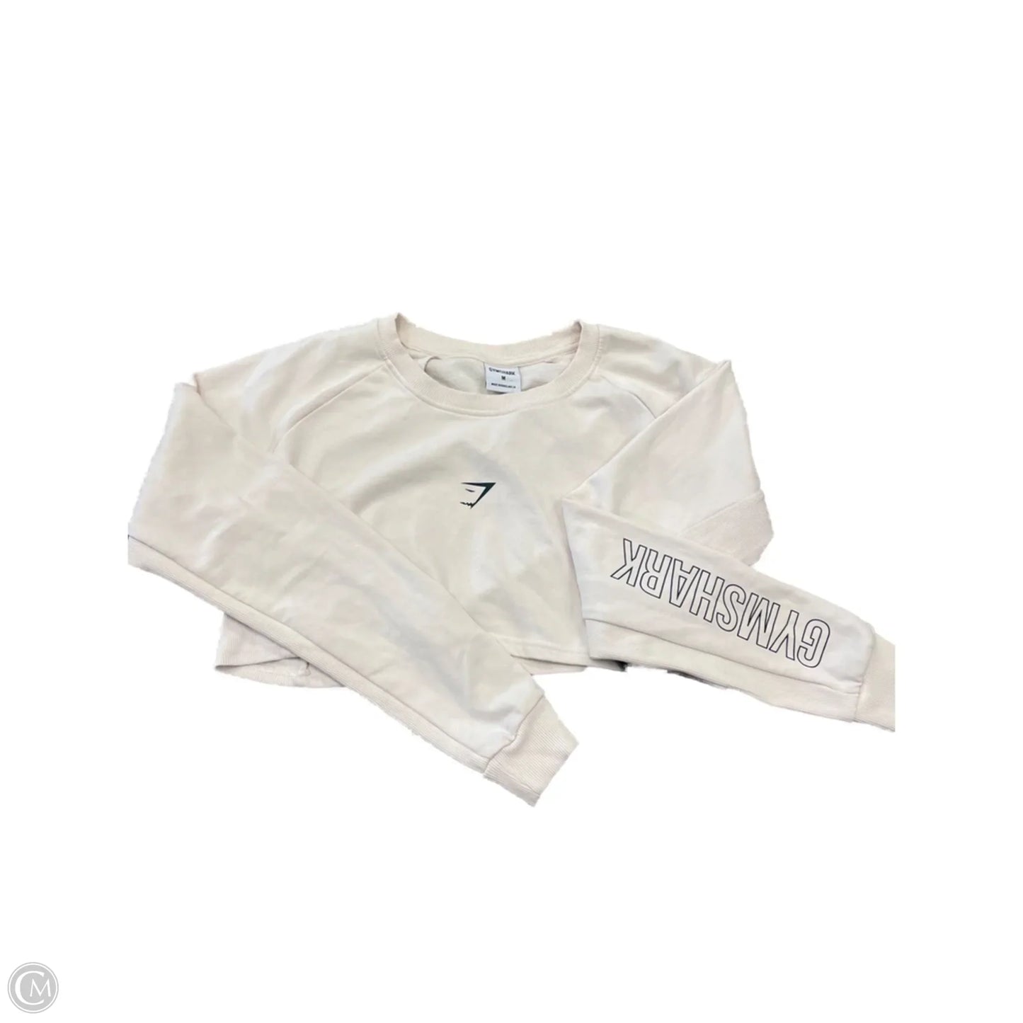 Athletic Top Long Sleeve Collar By Gym Shark In White, Size: M