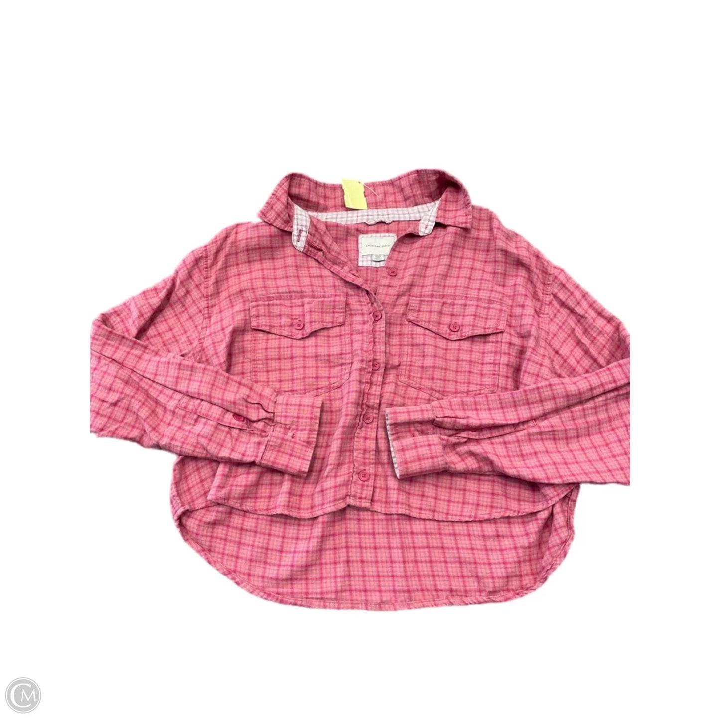 Top Long Sleeve By American Eagle In Pink, Size: M