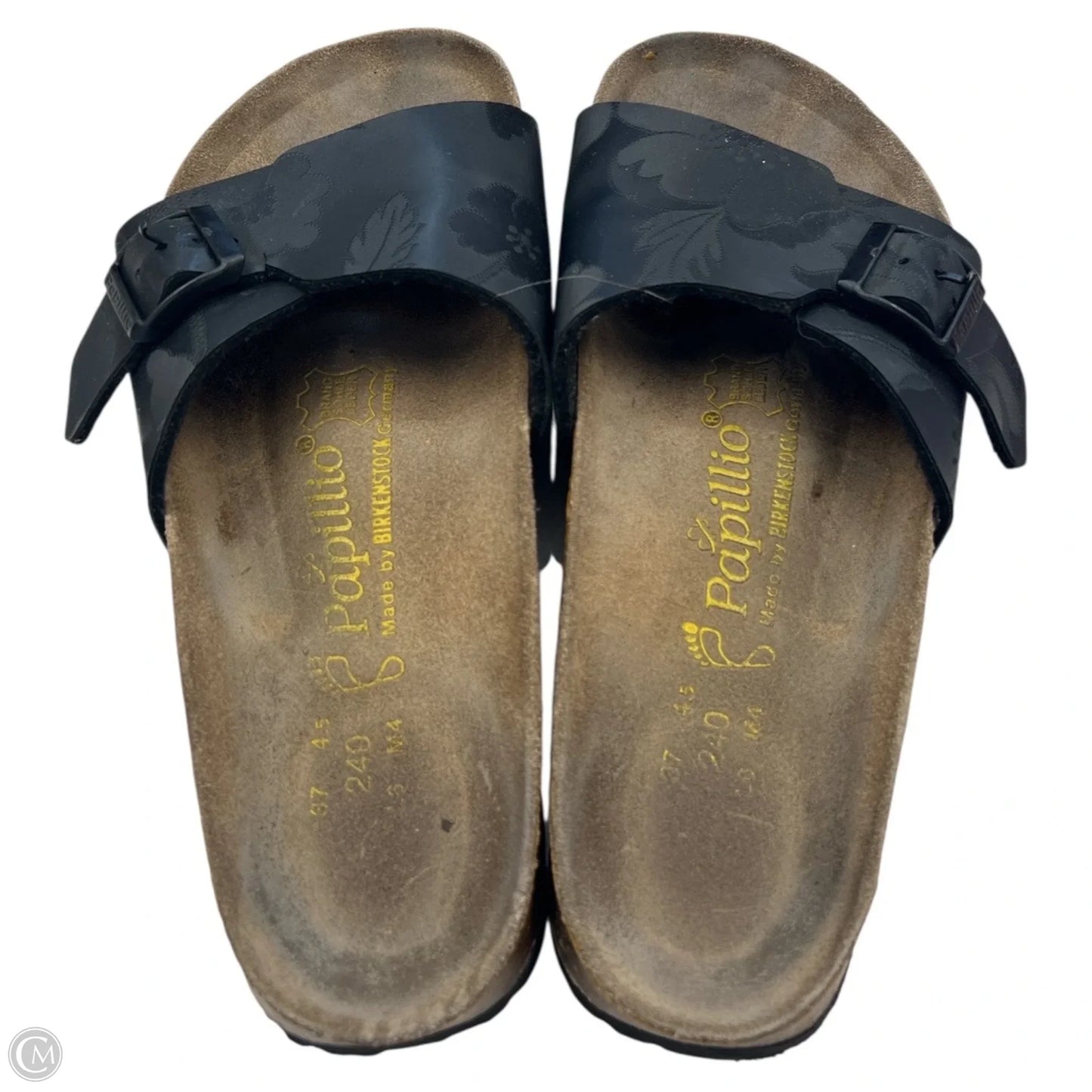 Sandals Flats By Birkenstock In Black, Size: 8