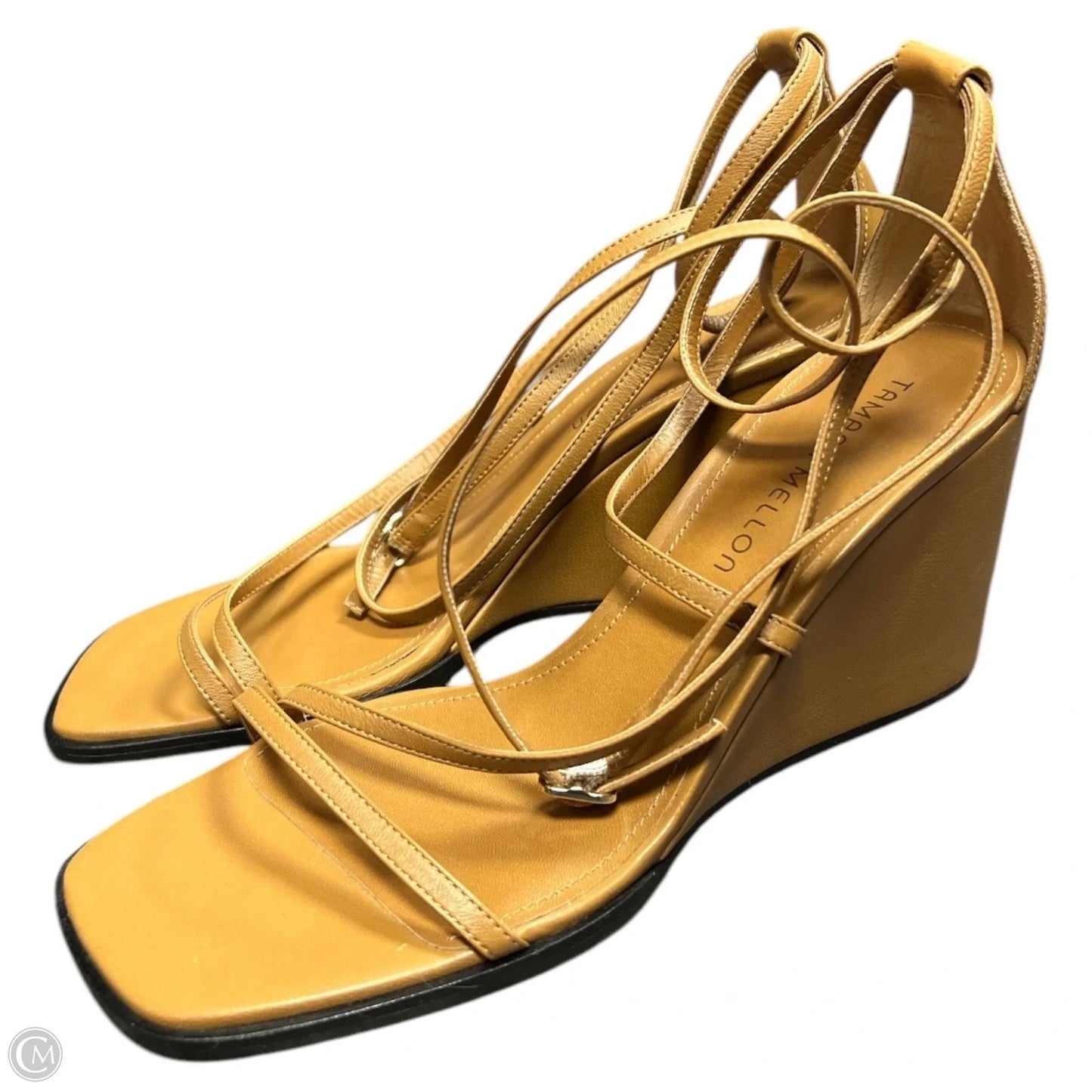 Sandals Heels Wedge By Cma In Brown, Size: 9.5