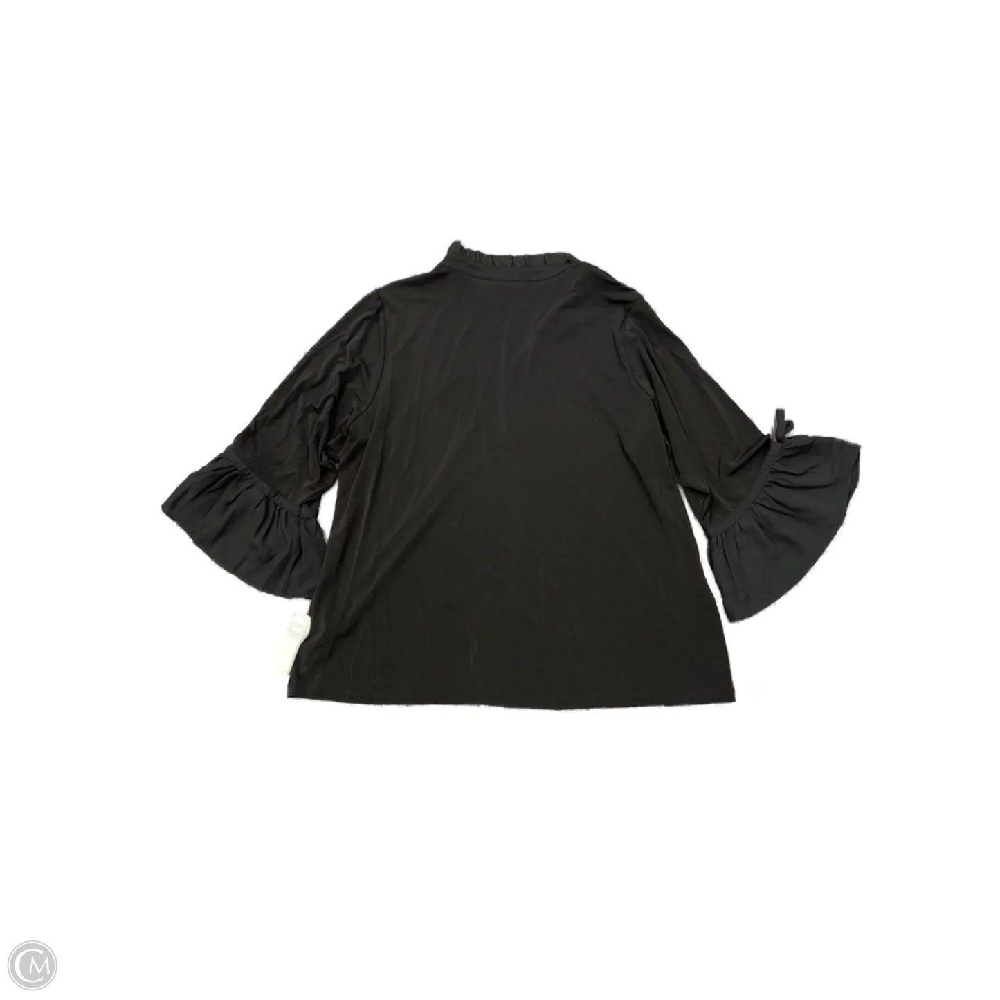 Top 3/4 Sleeve Designer By Karl Lagerfeld In Black, Size: 1x