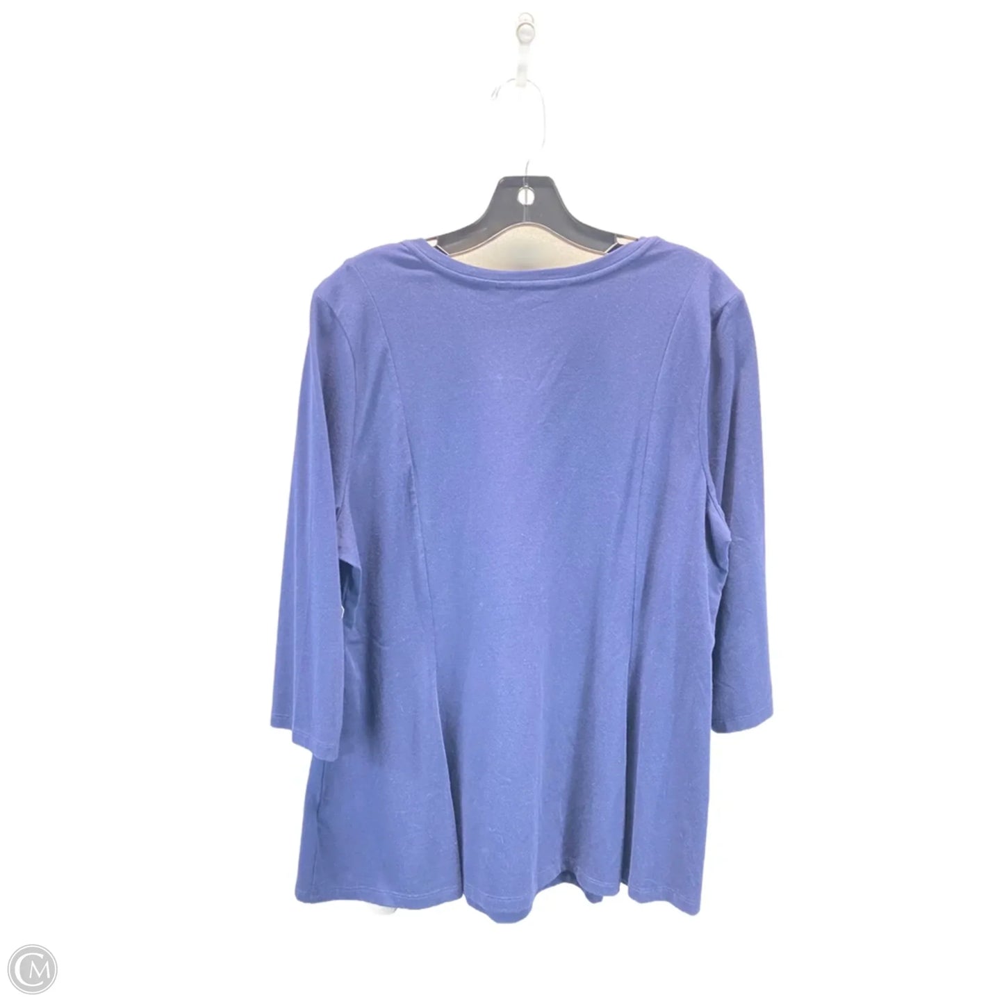 Top 3/4 Sleeve Basic By Isaac Mizrahi Live Qvc In Navy, Size: L